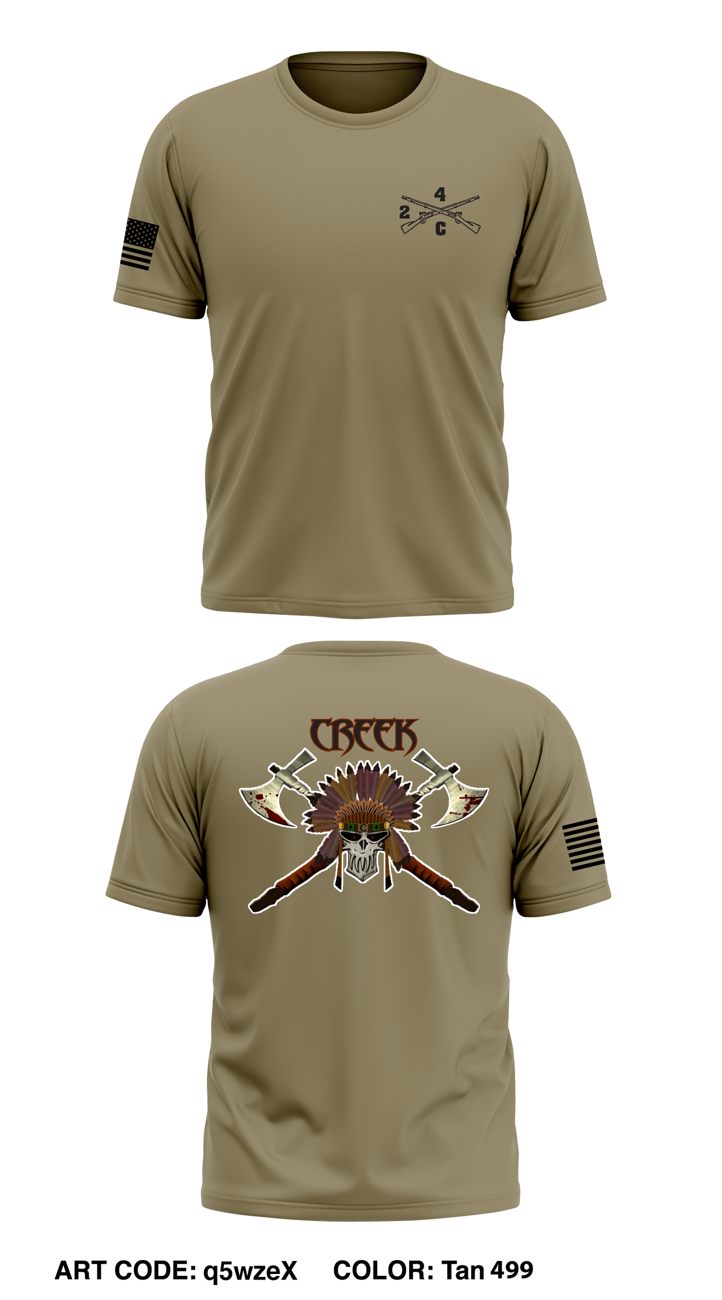 2-4 IN, Creek Co Store 1 Core Men's SS Performance Tee - q5wzeX
