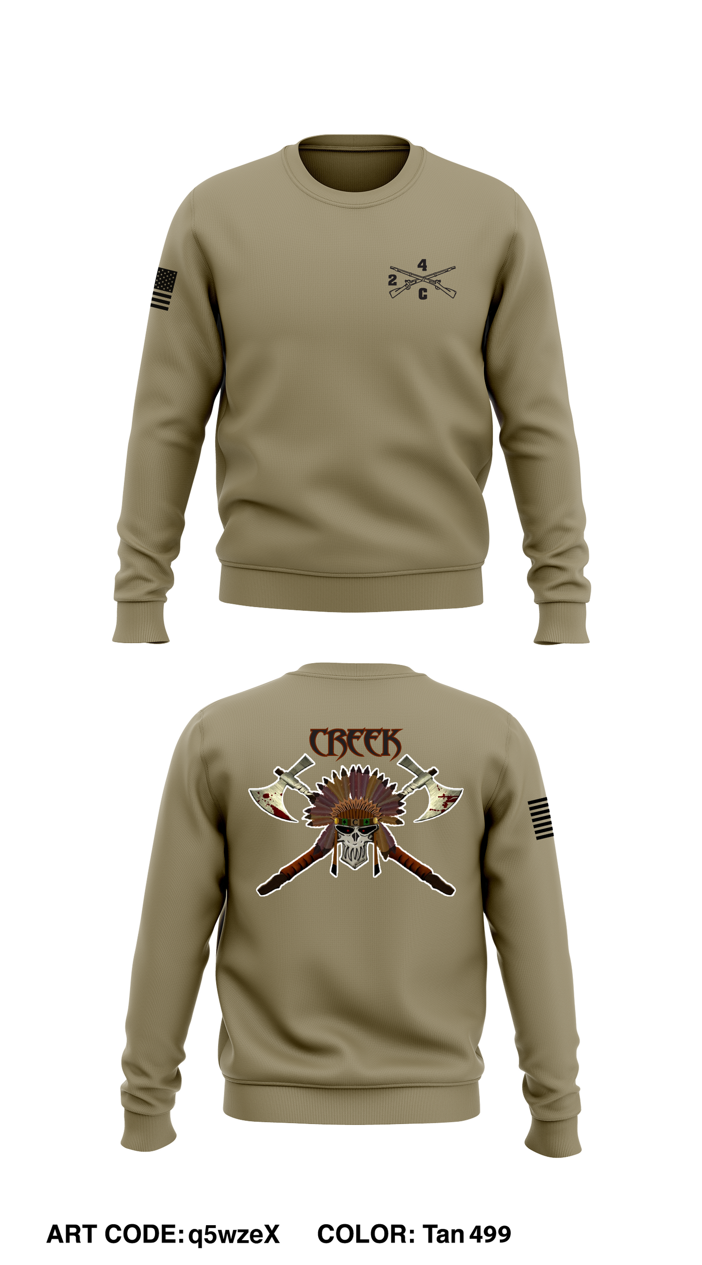 2-4 IN, Creek Co Store 1 Premium Core Men's Crewneck Performance Sweatshirt - q5wzeX