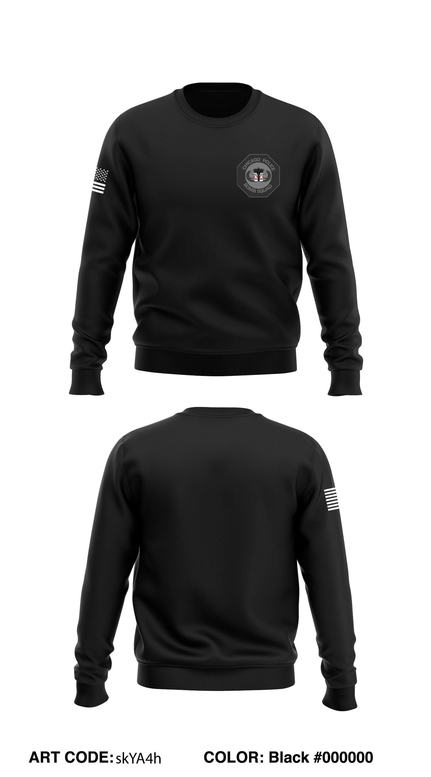 Chicago Bomb Squad Store 1 Core Men's Crewneck Performance Sweatshirt - skYA4h