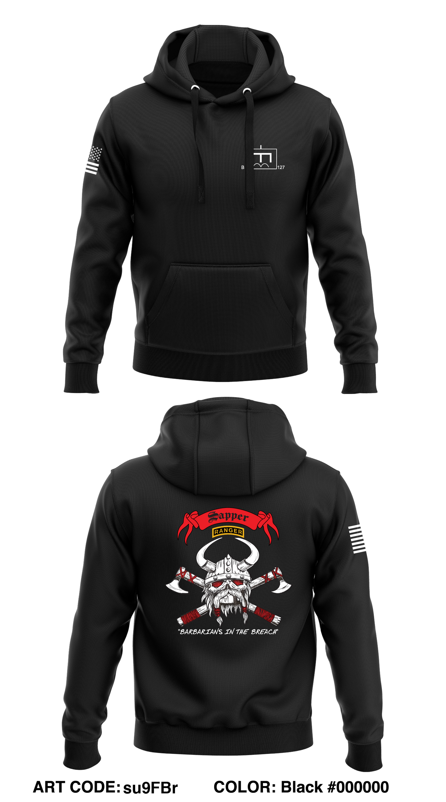 B Co, 127th AEB, 1 BCT, 82nd ABN DIV Core Men's Hooded Performance Sweatshirt - su9FBr