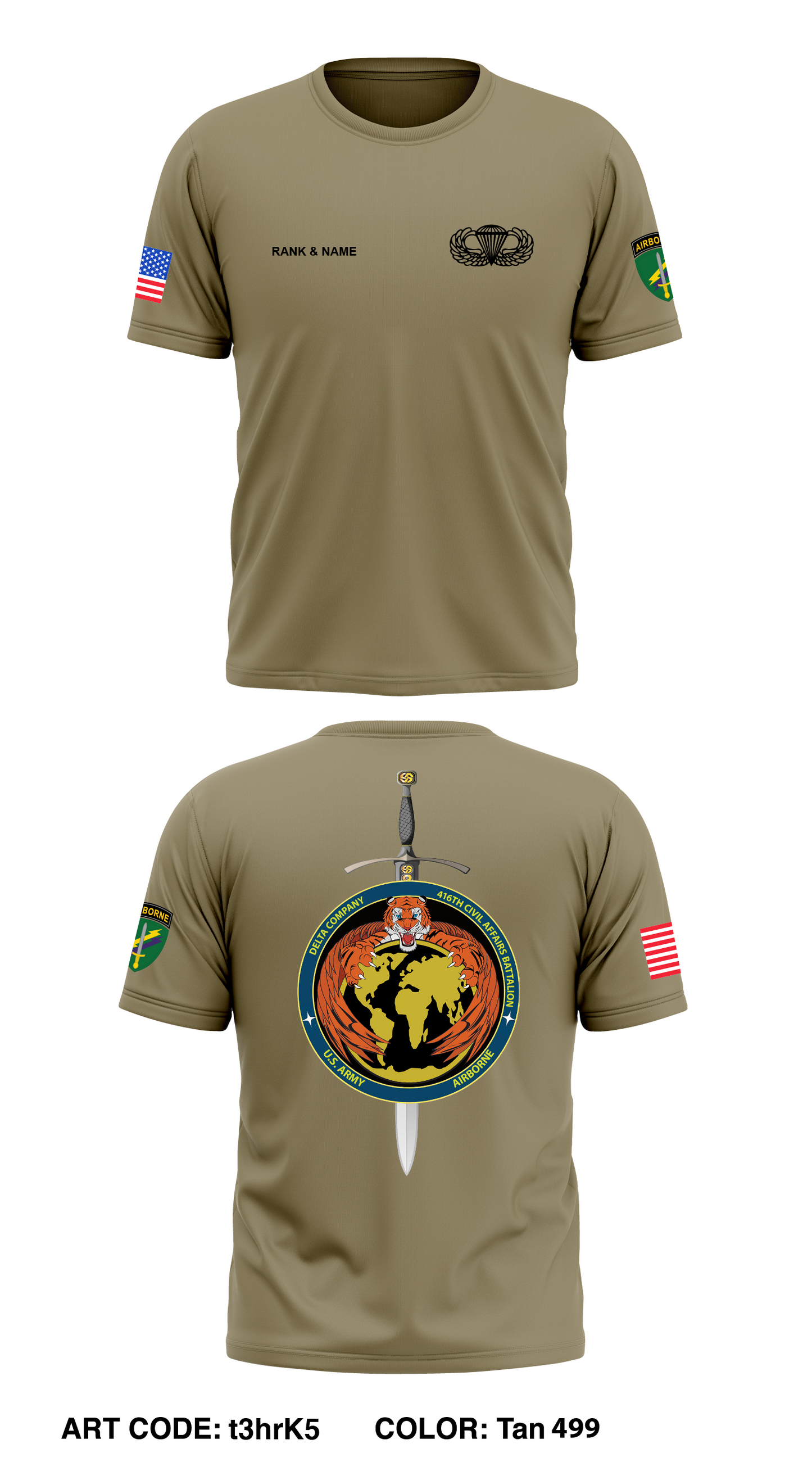 CUSTOM - D Co, 416th CA BN Core Men's SS Performance Tee - t3hrK5
