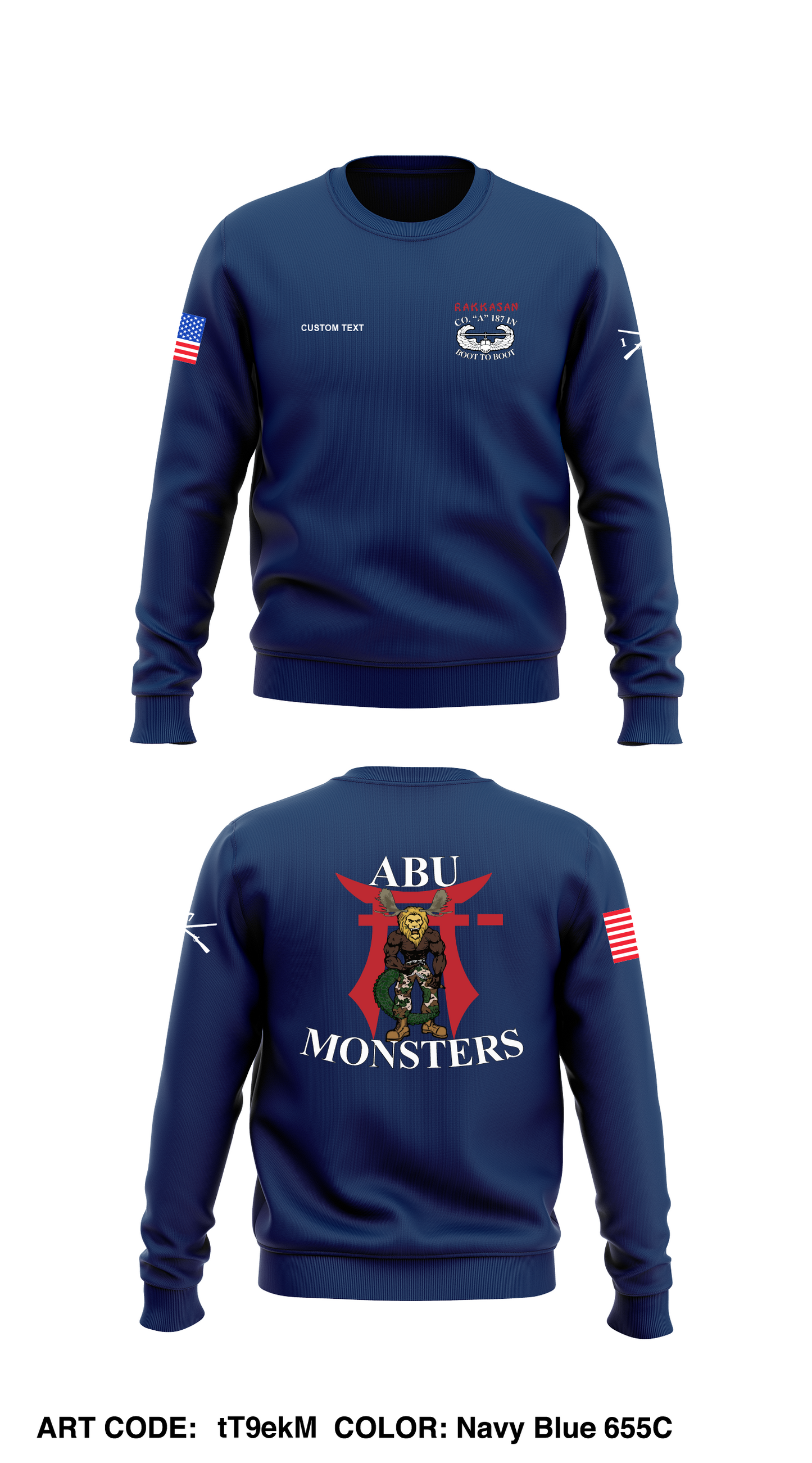 CUSTOM - A CO, 1-187 IN, 3BCT, 101 ABN (AASLT) Core Men's Crewneck Performance Sweatshirt - tT9ekM