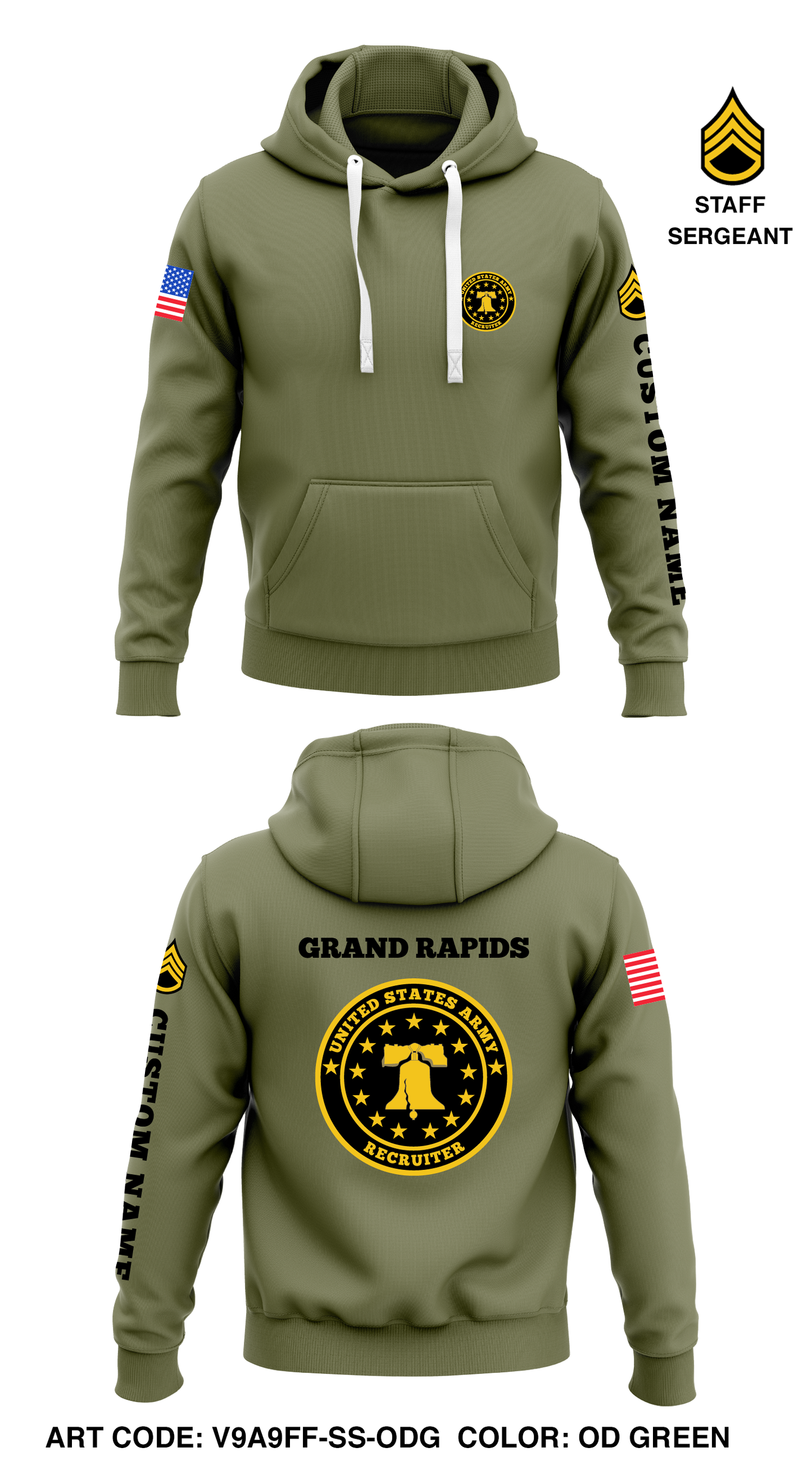CUSTOM - Grand Rapids recruiting company Store 1 Core Men's Hooded Performance Sweatshirt - v9a9ff-SS-ODG