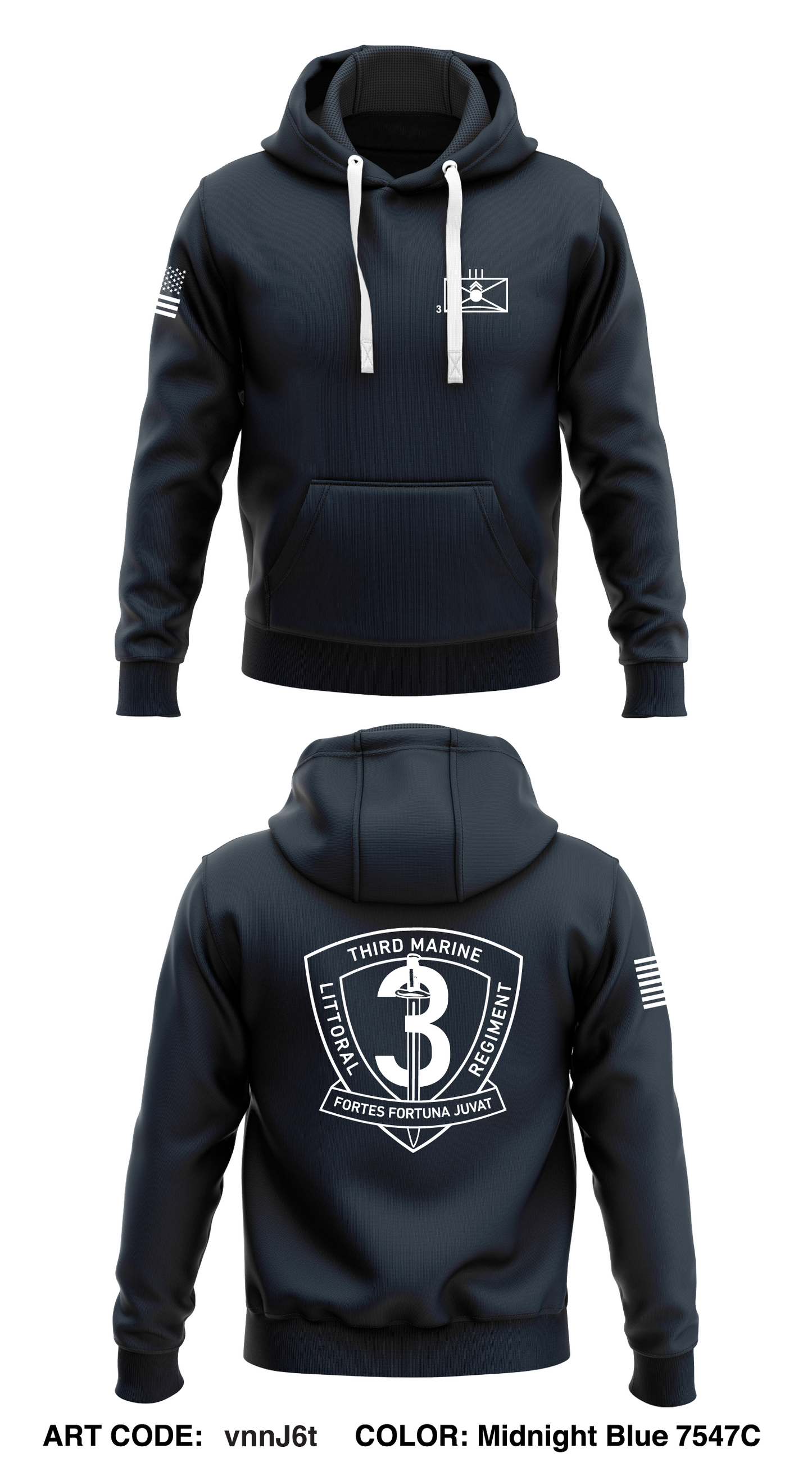 3D Marine Littoral Regiment Core Men's Hooded Performance Sweatshirt - vnnJ6t