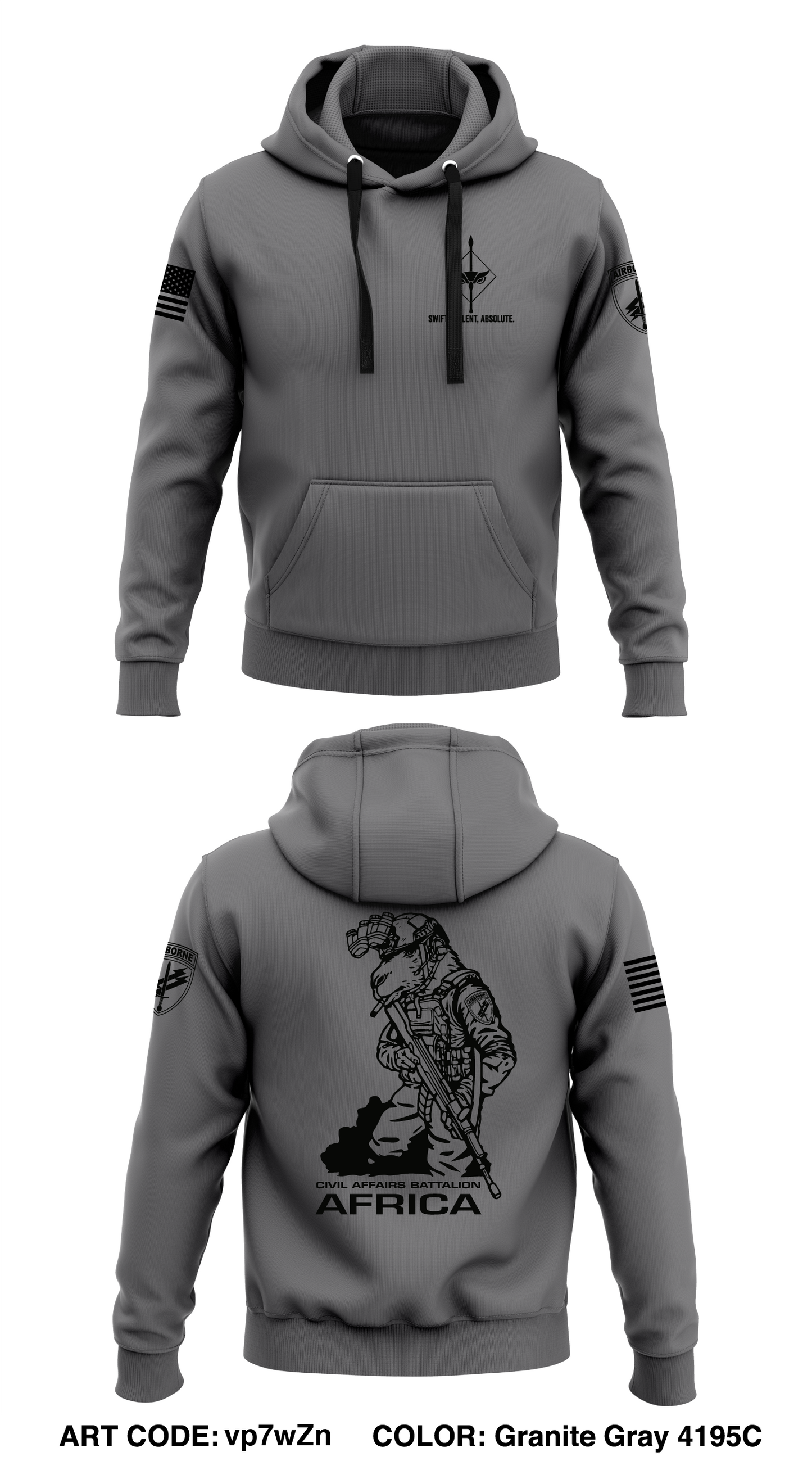 HQ (-) 411th Civil Affairs Battalion Core Men's Hooded Performance Sweatshirt - vp7wZn