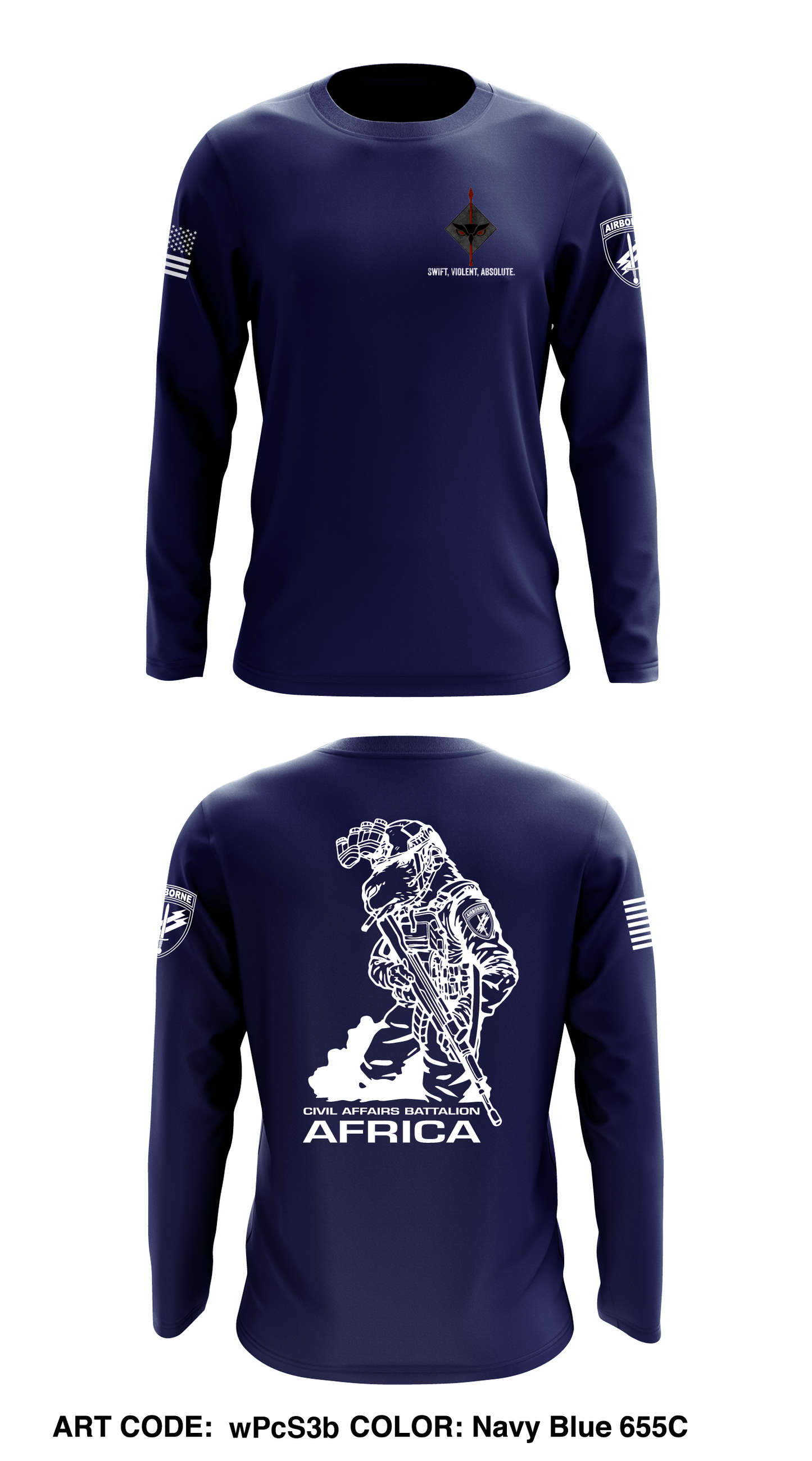 HQ (-) 411th Civil Affairs Battalion Core Men's LS Performance Tee - wPcS3b