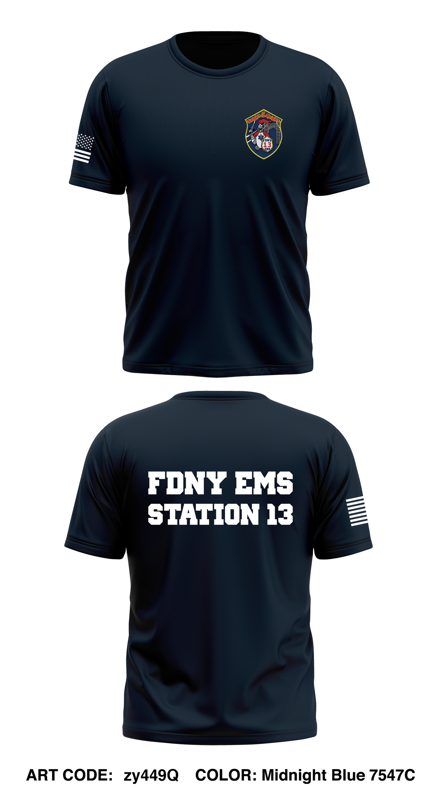 FDNY EMS Station 13 Core Men's SS Performance Tee - zy449Q