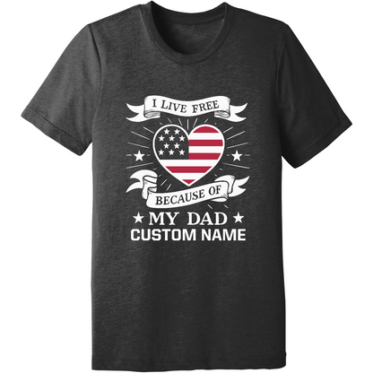 CUSTOM Emblem Comfort Unisex Triblend SS Tee - Live Free Heart Dad