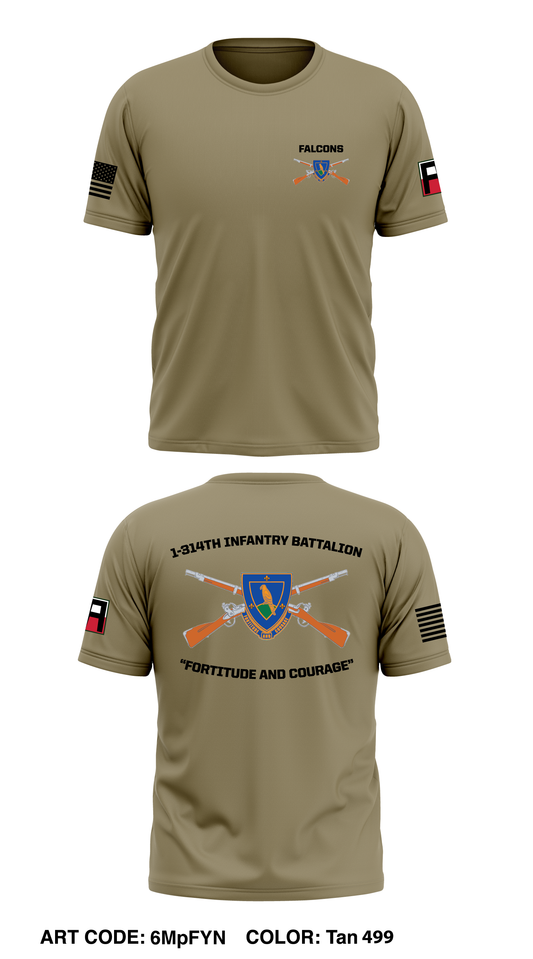 1-314th Infantry Battalion  Store 1 Core Men's SS Performance Tee - 6MpFYN