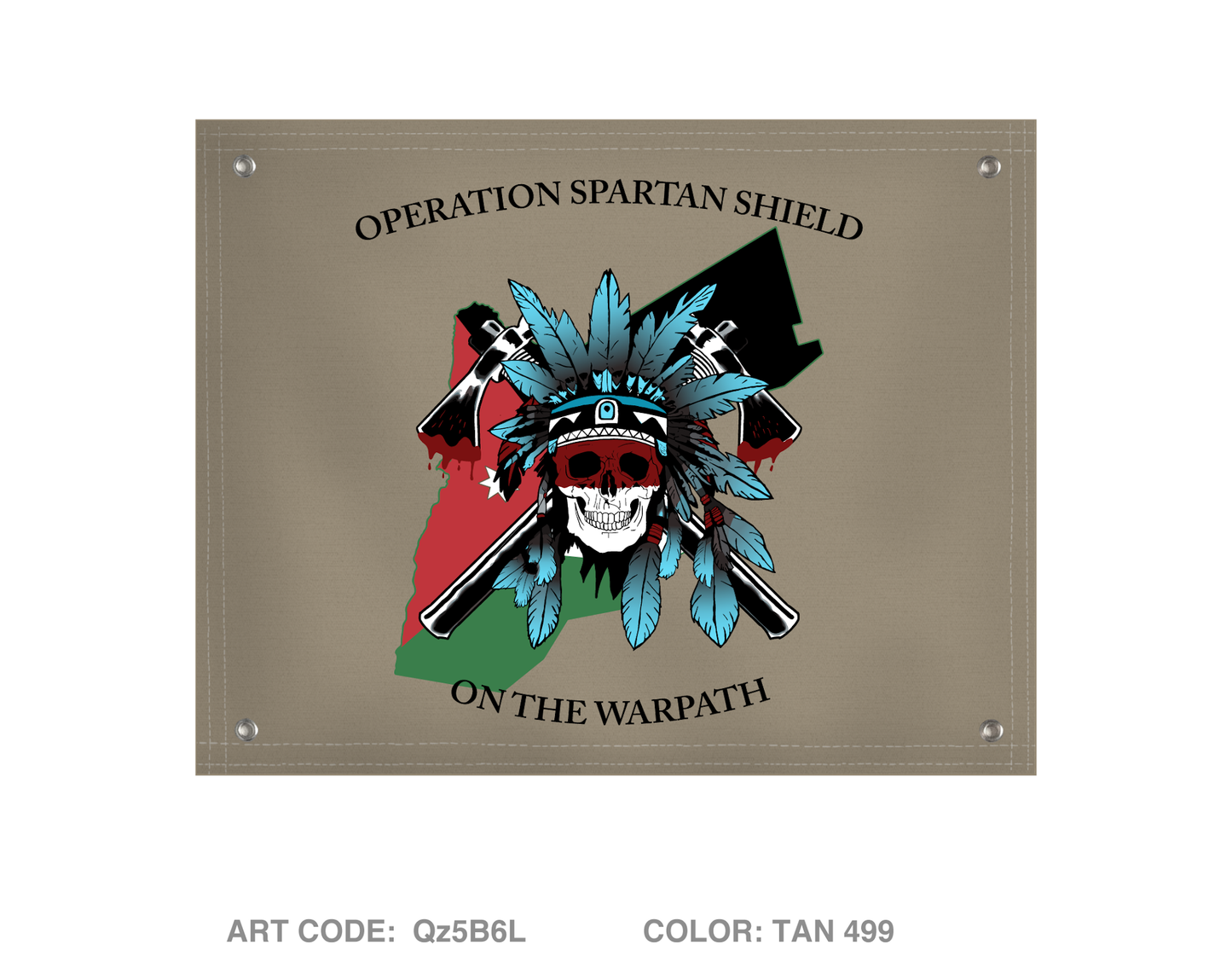 Comanche Company 2-87 IN Banner Flag - Qz5B6L