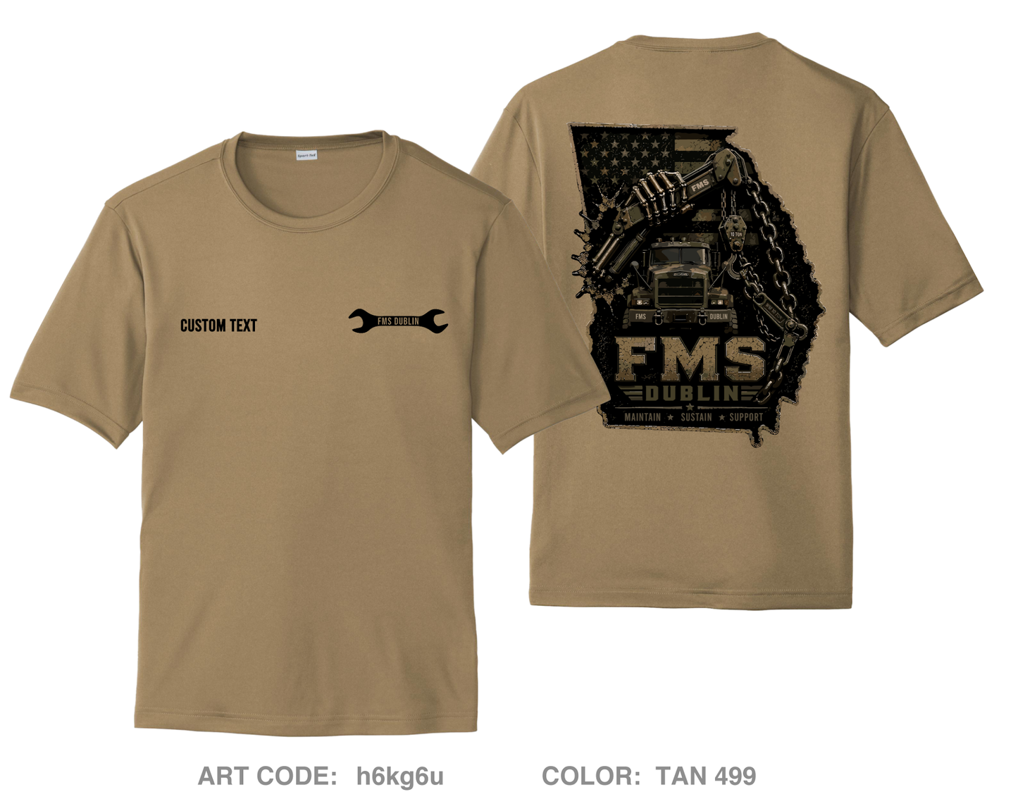 CUSTOM FMS Dublin Fundraising Collection Hi-Tech Performance Unisex SS Tee - h6kg6u