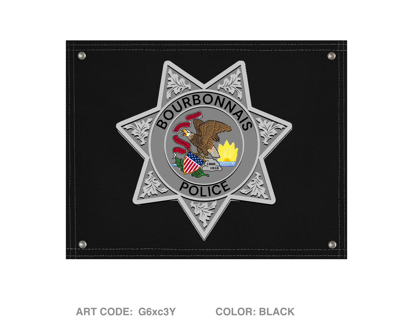 Bourbonnais Police Banner Flag - G6xc3Y