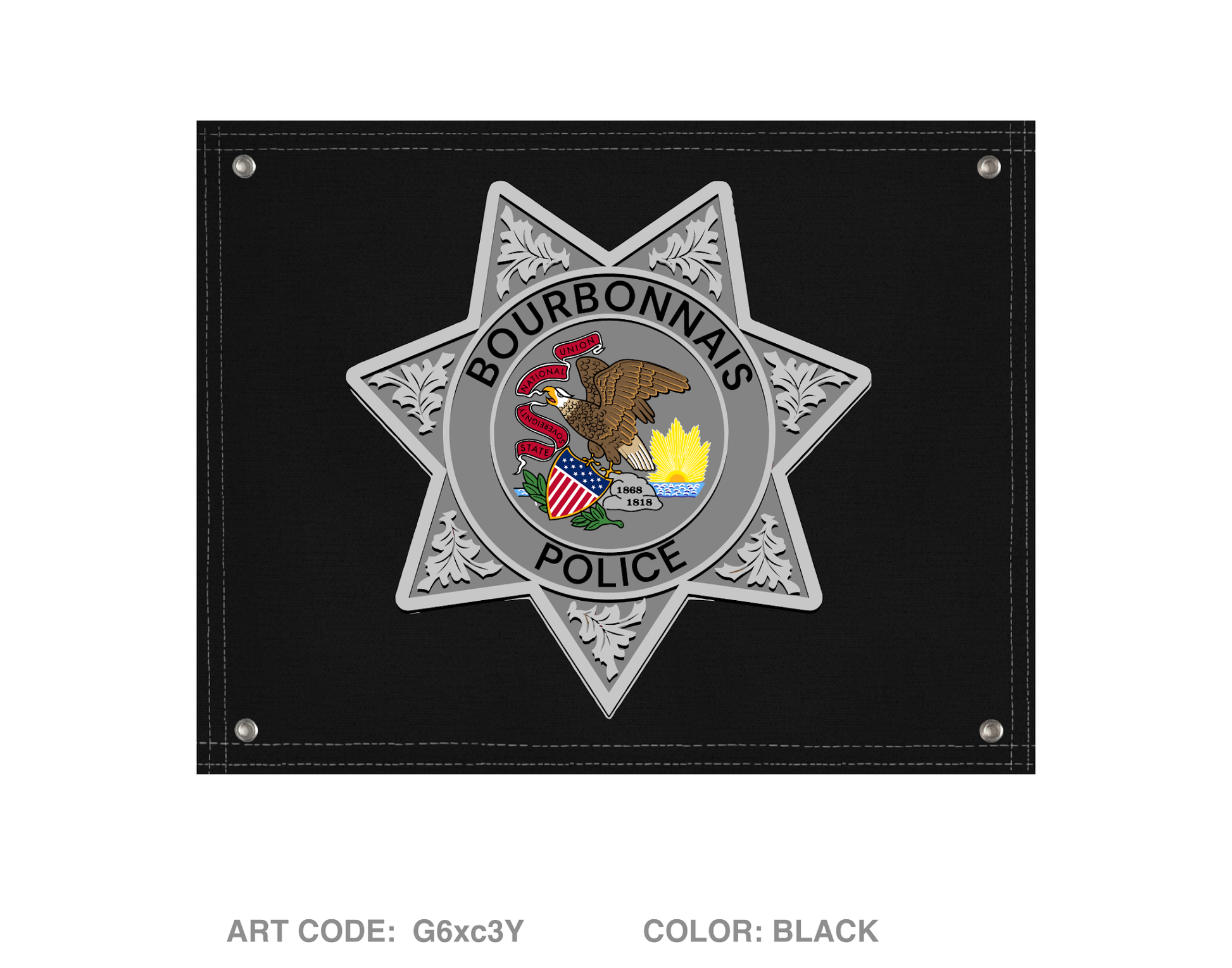 Bourbonnais Police Banner Flag - G6xc3Y