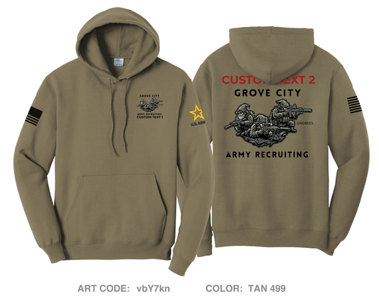CUSTOM Grove City Army Recruiting Comfort Unisex Hooded Sweatshirt - vbY7kn