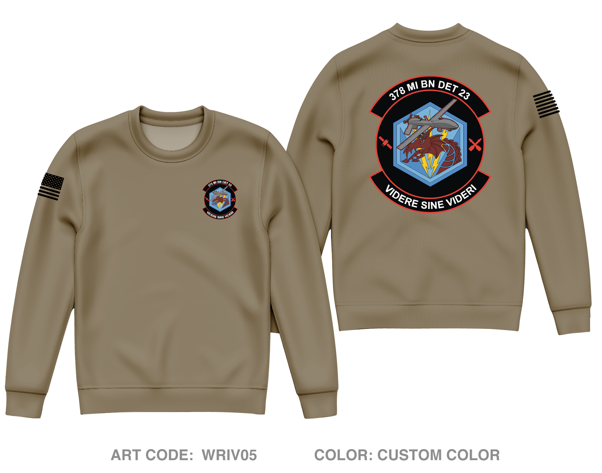 378th MI Core Men's Crewneck Performance Sweatshirt - WRIV05