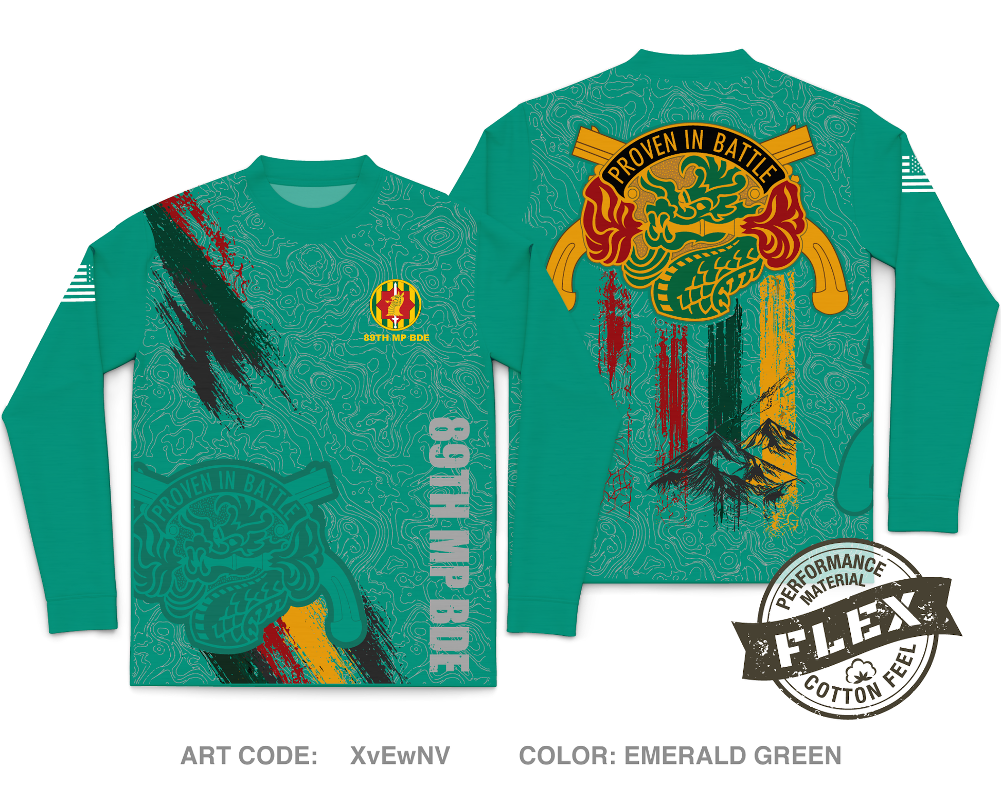 89th MP BDE Core Men's LS Flex Performance Tee - XvEwNV