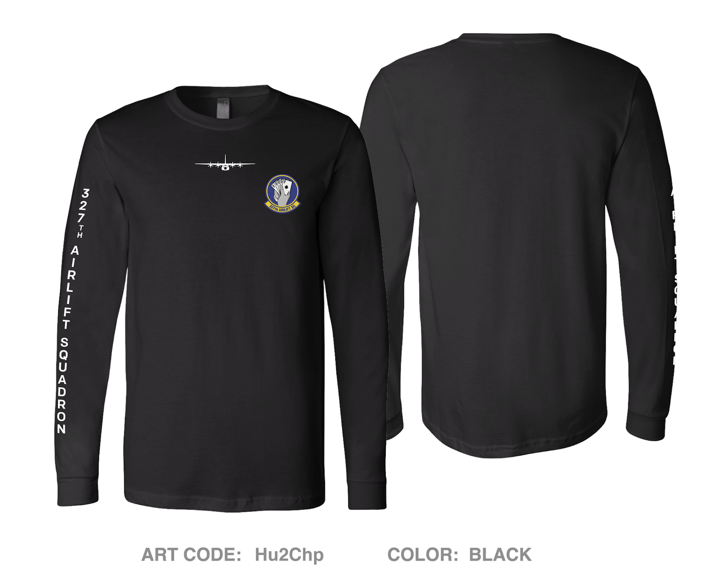 327th Airlift Squadron Comfort Unisex Cotton LS Tee - Hu2Chp