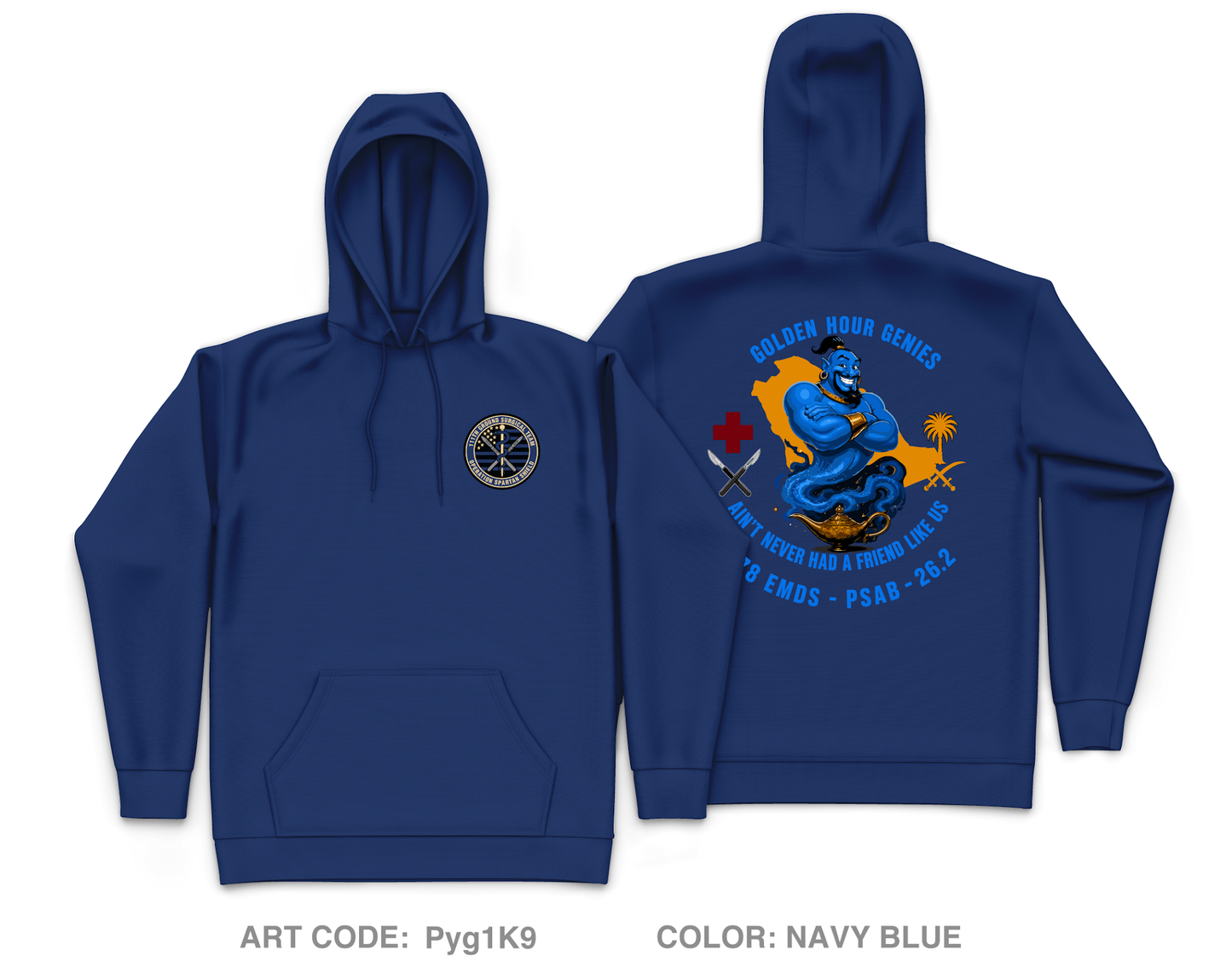 111th Ground Surgical Team Core Men's Hooded Performance Sweatshirt - Pyg1K9