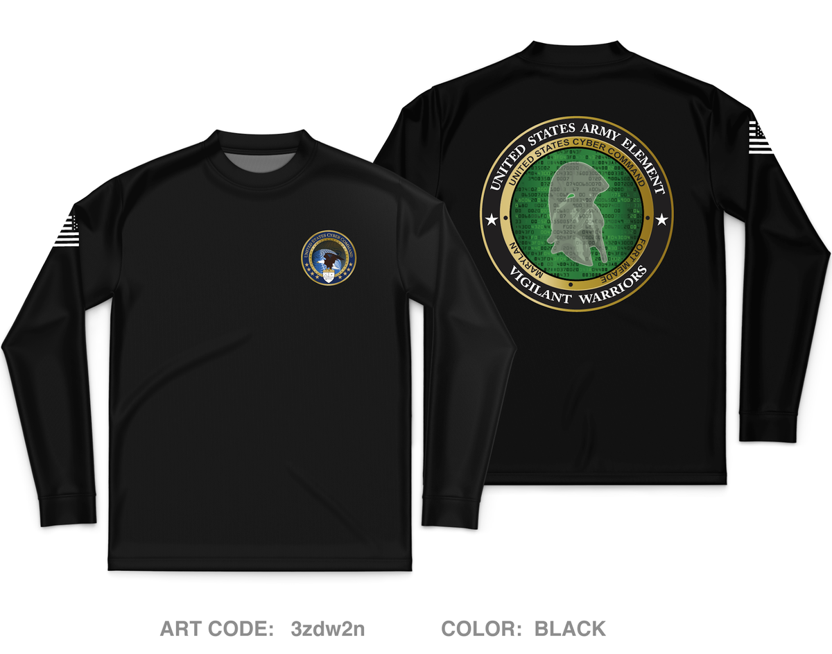 United States Army Element, CYBERCOM Core Men's LS Performance Tee - 3zdw2n