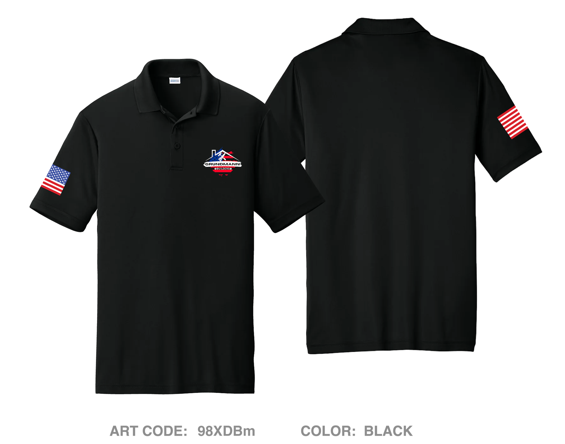 Grundmann Builders Hi-Tech Performance Men's SS Polo - 98XDBm