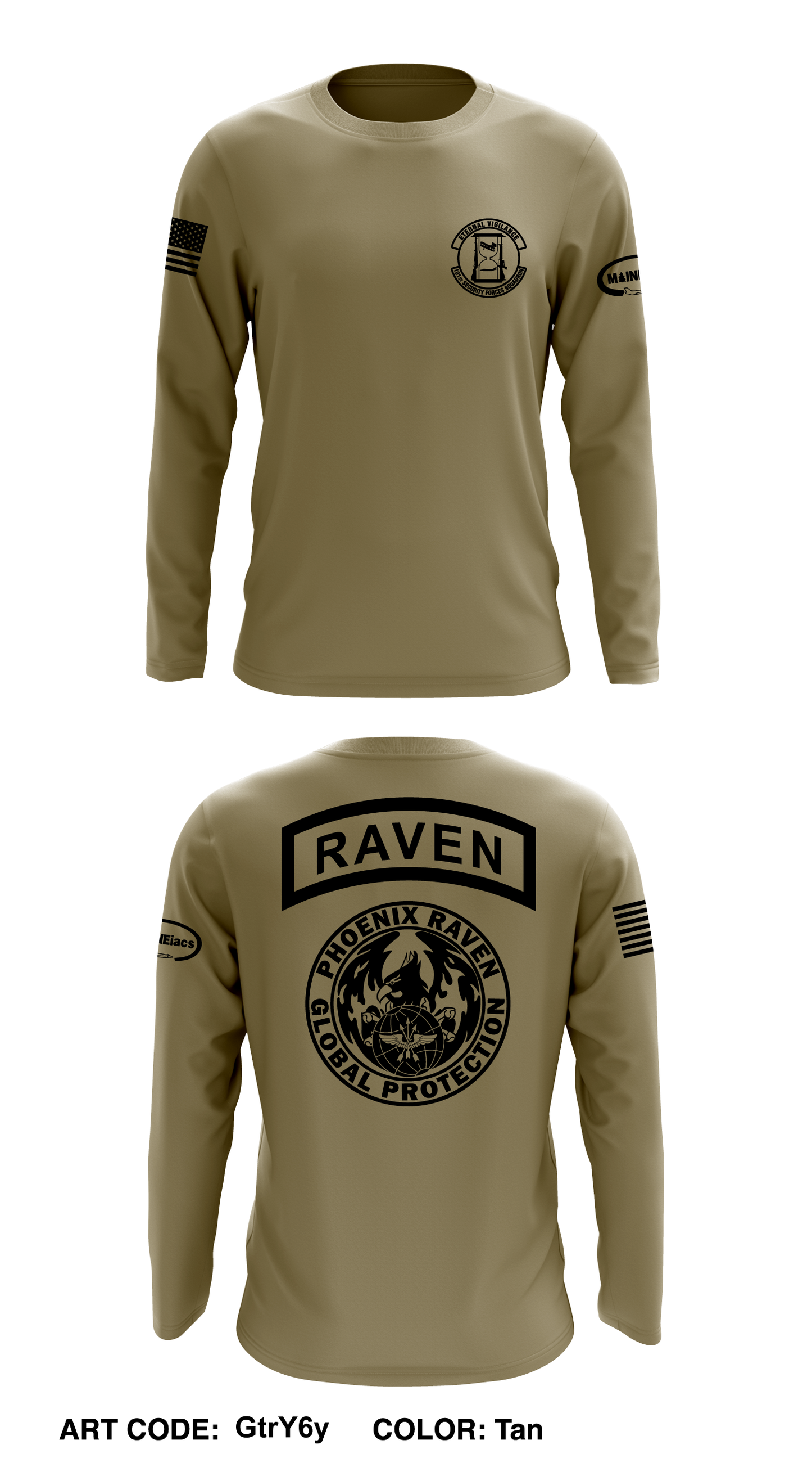 101 Security Forces Squadron Core Men's LS Performance Tee - GtrY6y