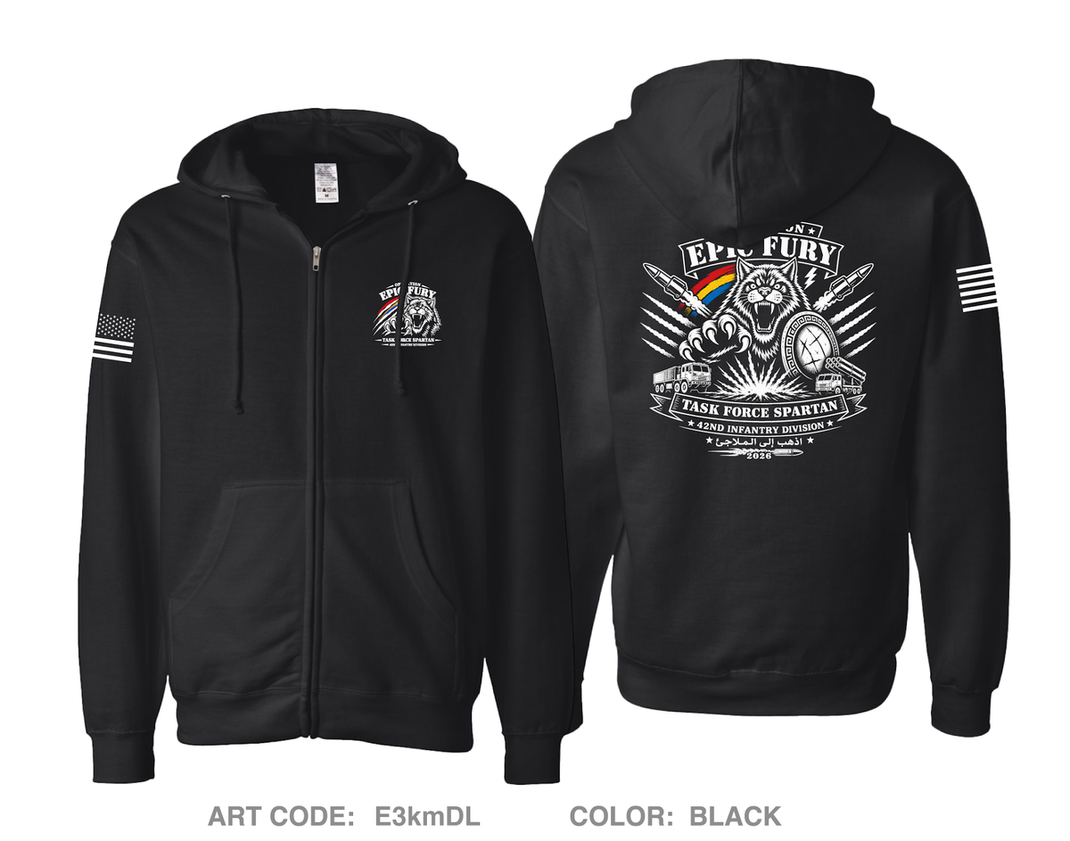42nd ID Fundraising Collection Comfort Unisex Cotton Blend Full-Zip Hooded Sweatshirt - E3kmDL