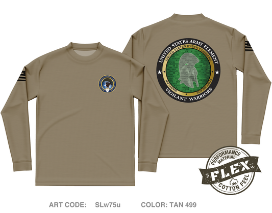 United States Army Element, CYBERCOM Core Men's LS Flex Performance Tee - SLw75u