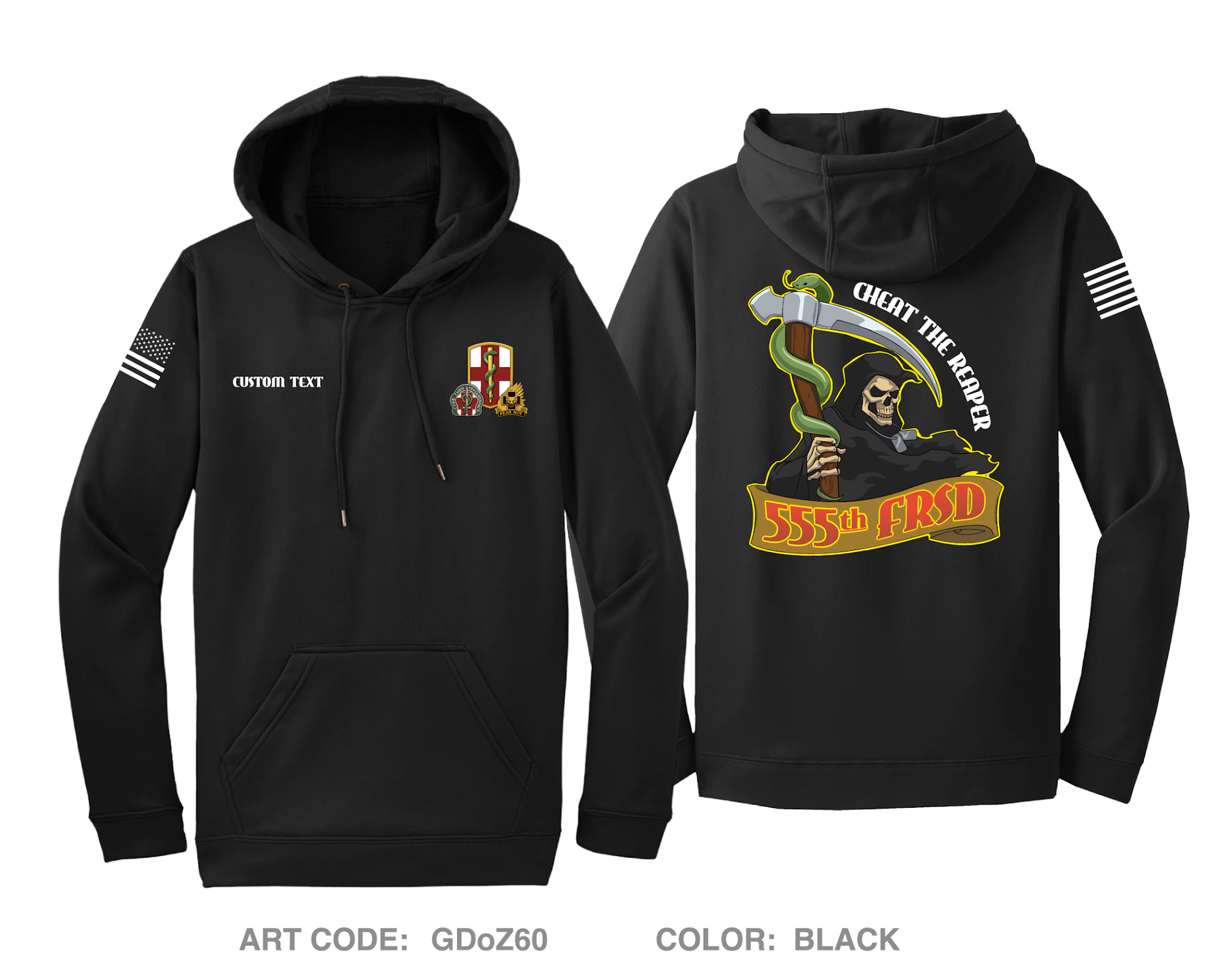 CUSTOM 555th FRSD Hi-Tech Performance Hoodie - GDoZ60