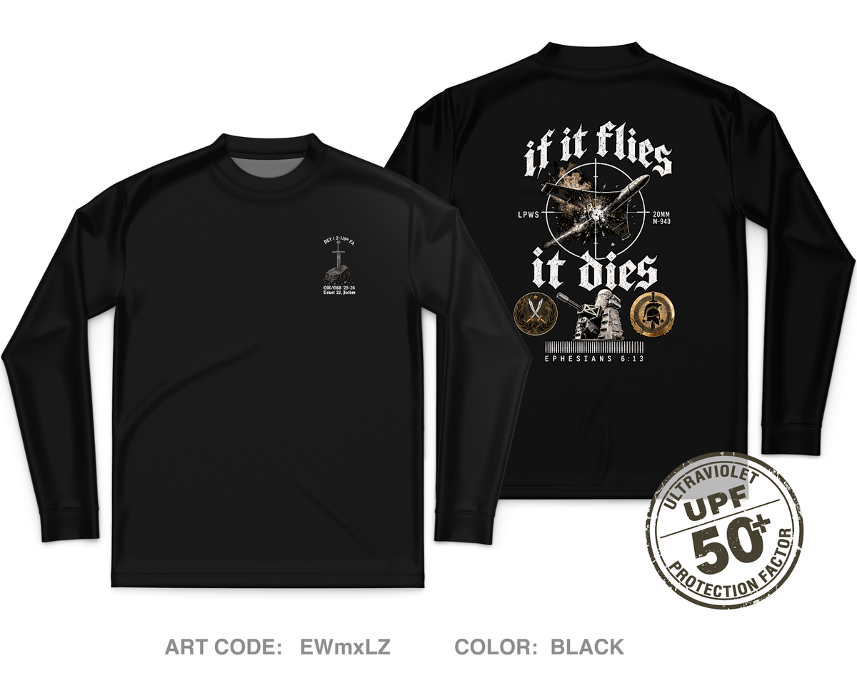 Det 1 2-116th FA Core Men's UPF 50+ Performance LS Tee - EWmxLZ