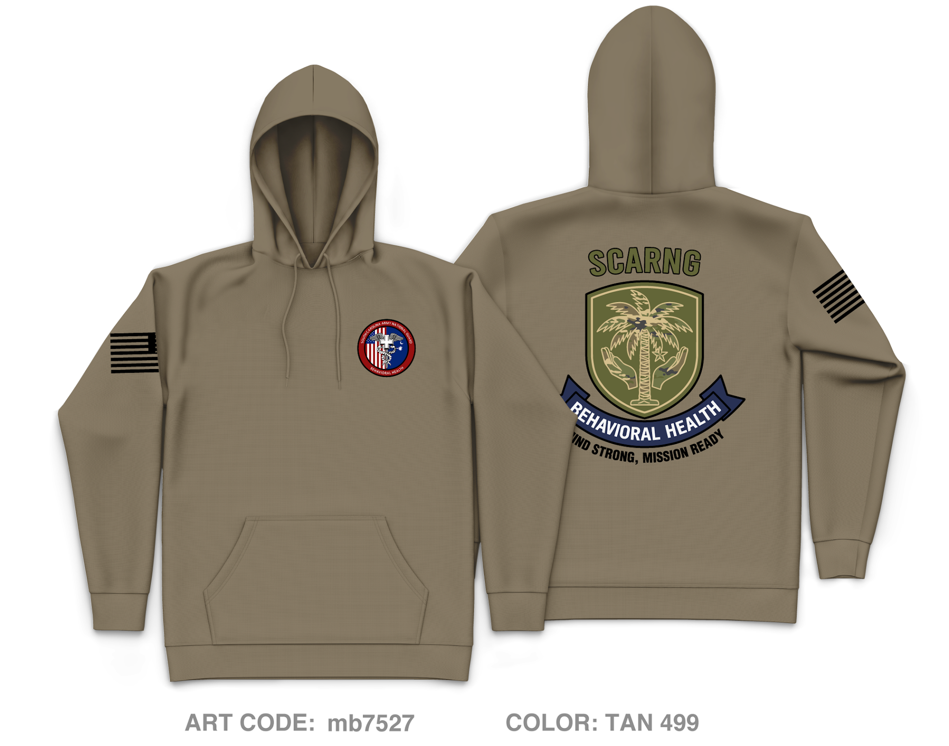 South Carolina Army National Guard (SCARNG) Behavioral Health Section Core Men's Hooded Performance Sweatshirt - mb7527
