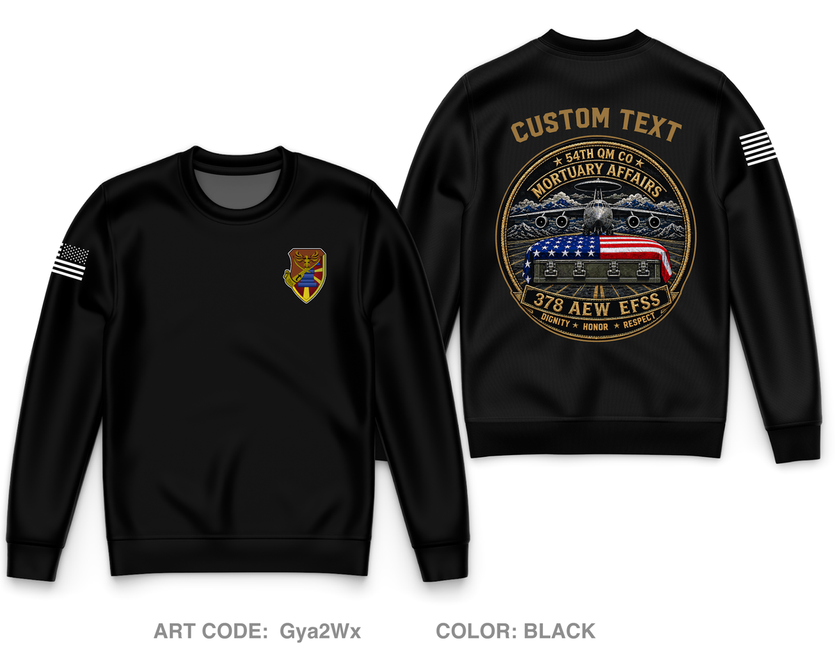CUSTOM 54th/378th MA Core Men's Crewneck Performance Sweatshirt - Gya2Wx