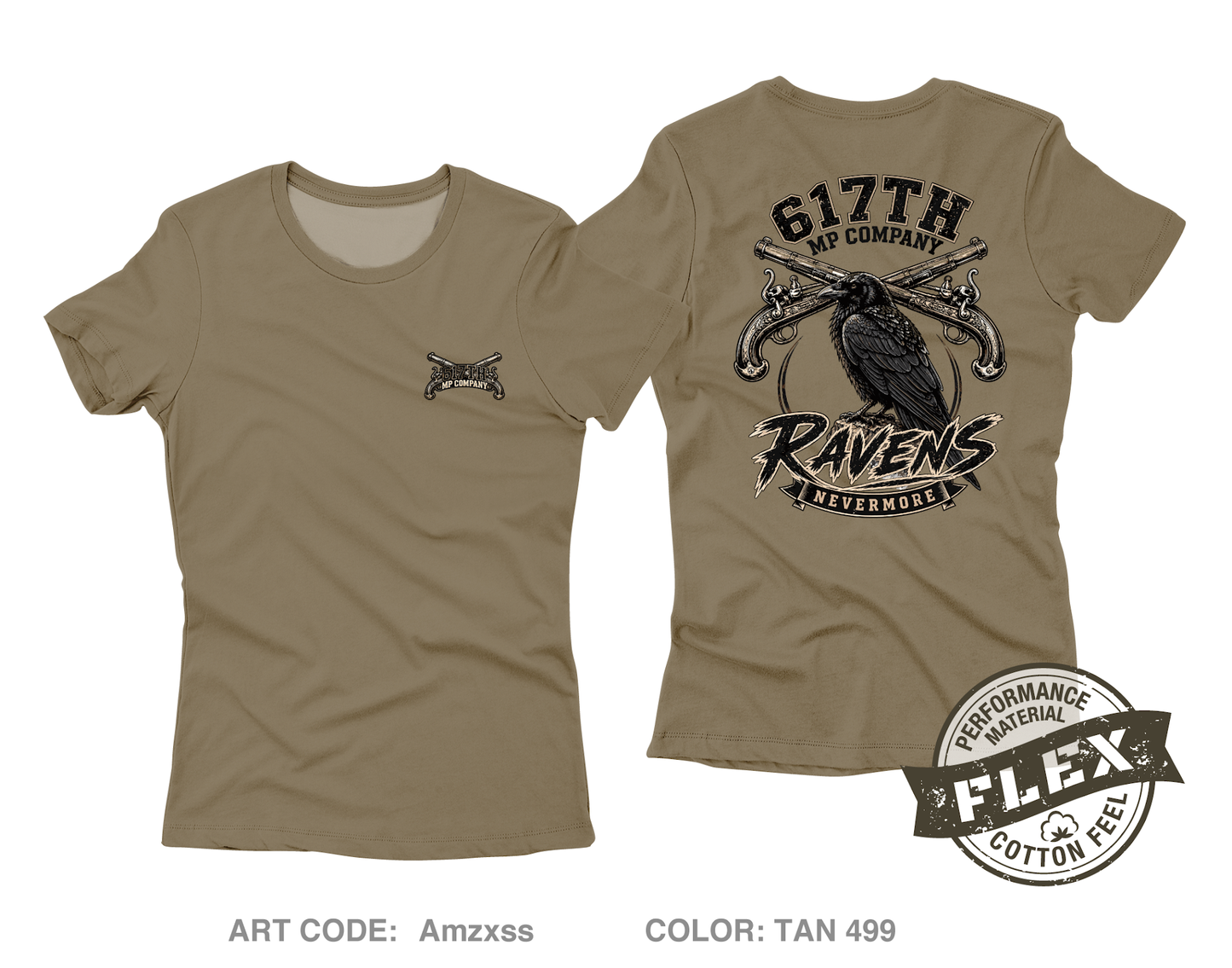 617th MP Co Fundraising Collection Core Women's SS Flex Performance Tee - Amzxss