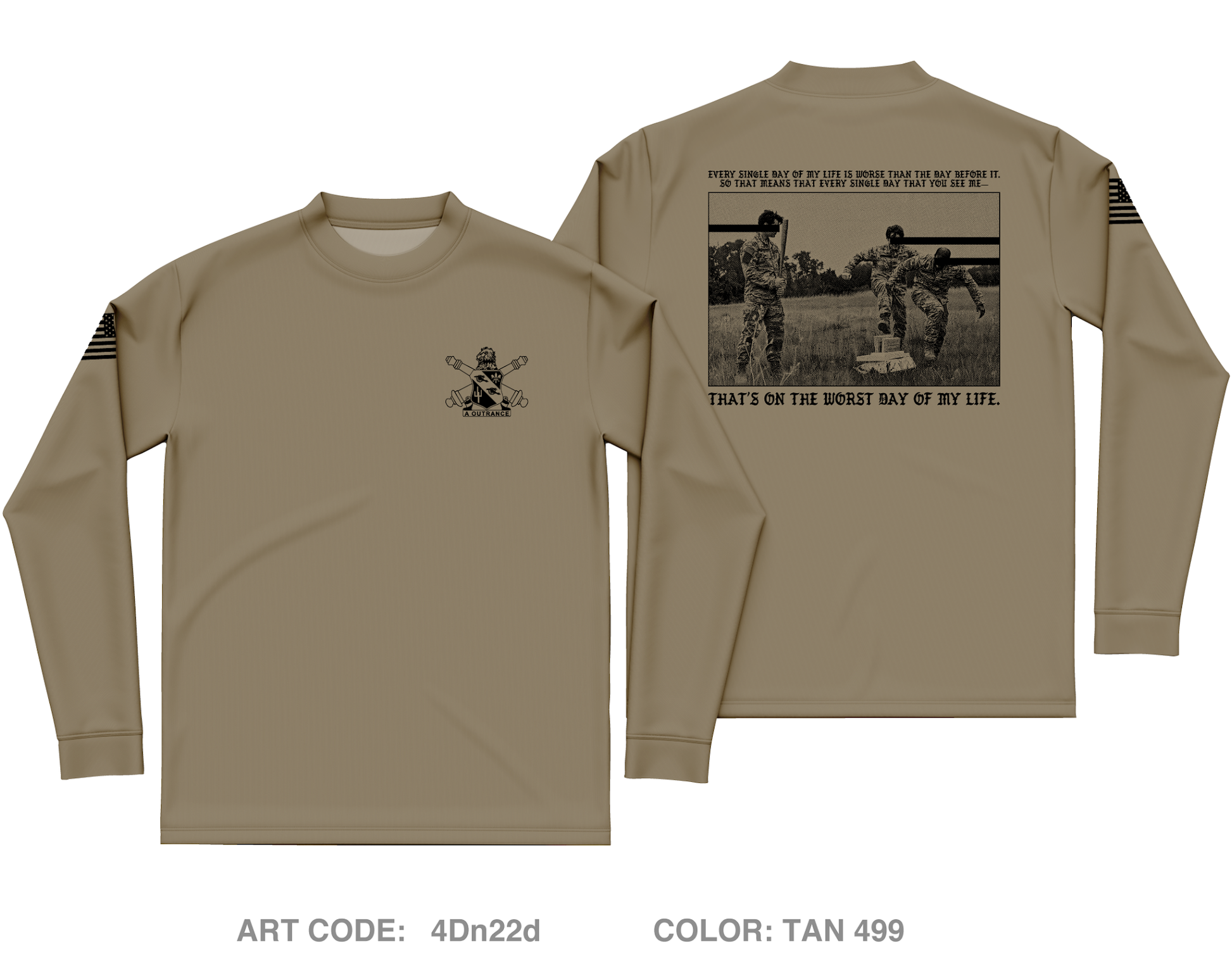 3D Battalion 112TH Field Artillery Regiment Core Men's LS Performance Tee - 4Dn22d