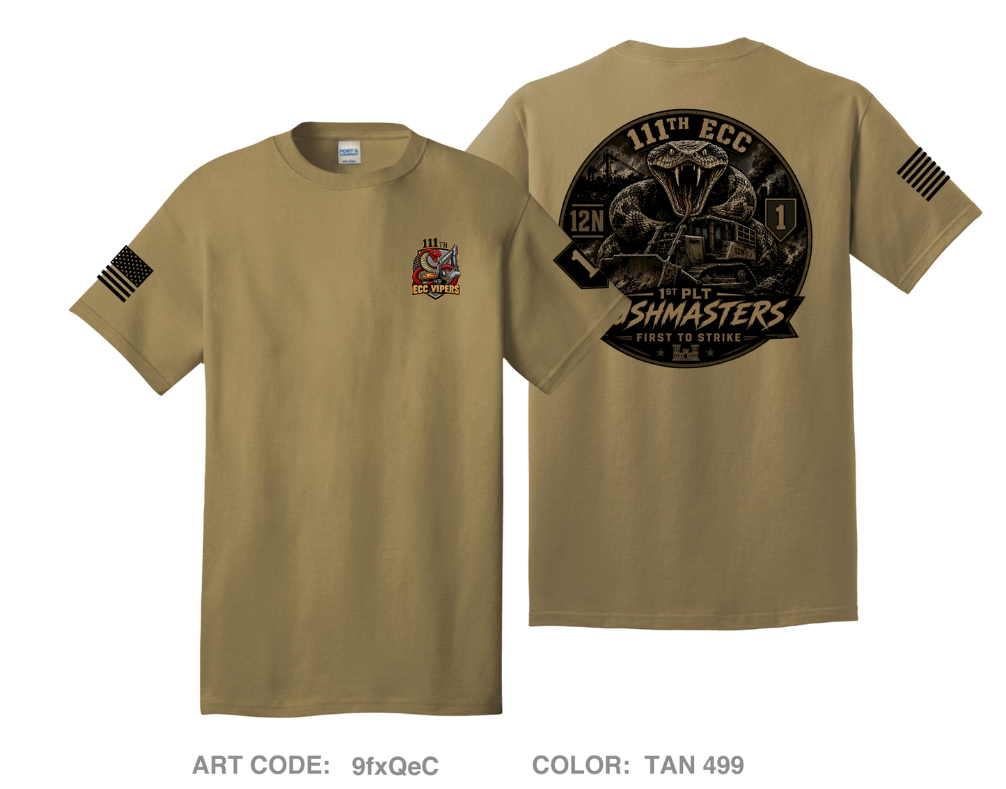 111th ECC 1st Platoon Bushmasters Comfort Unisex Cotton SS Tee - 9fxQeC