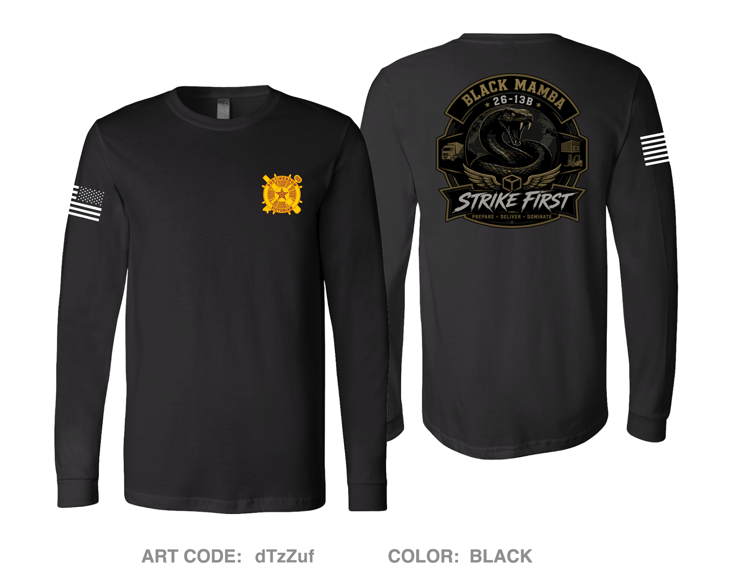 26-13B Black Mambas Fundraising Collection Comfort Unisex Cotton LS Tee - dTzZuf