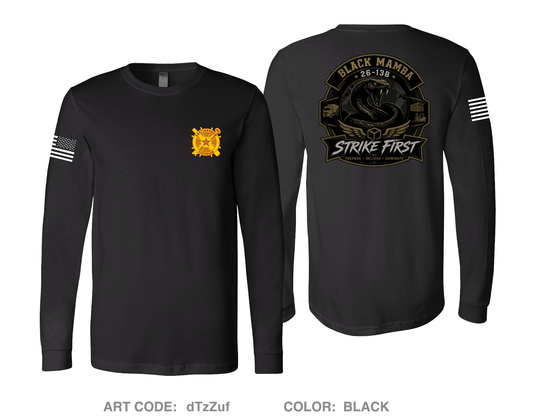 26-13B Black Mambas Fundraising Collection Comfort Unisex Cotton LS Tee - dTzZuf