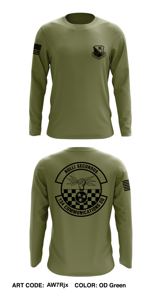 134th Communications Sq Core Men's LS Performance Tee - AW7Rjx