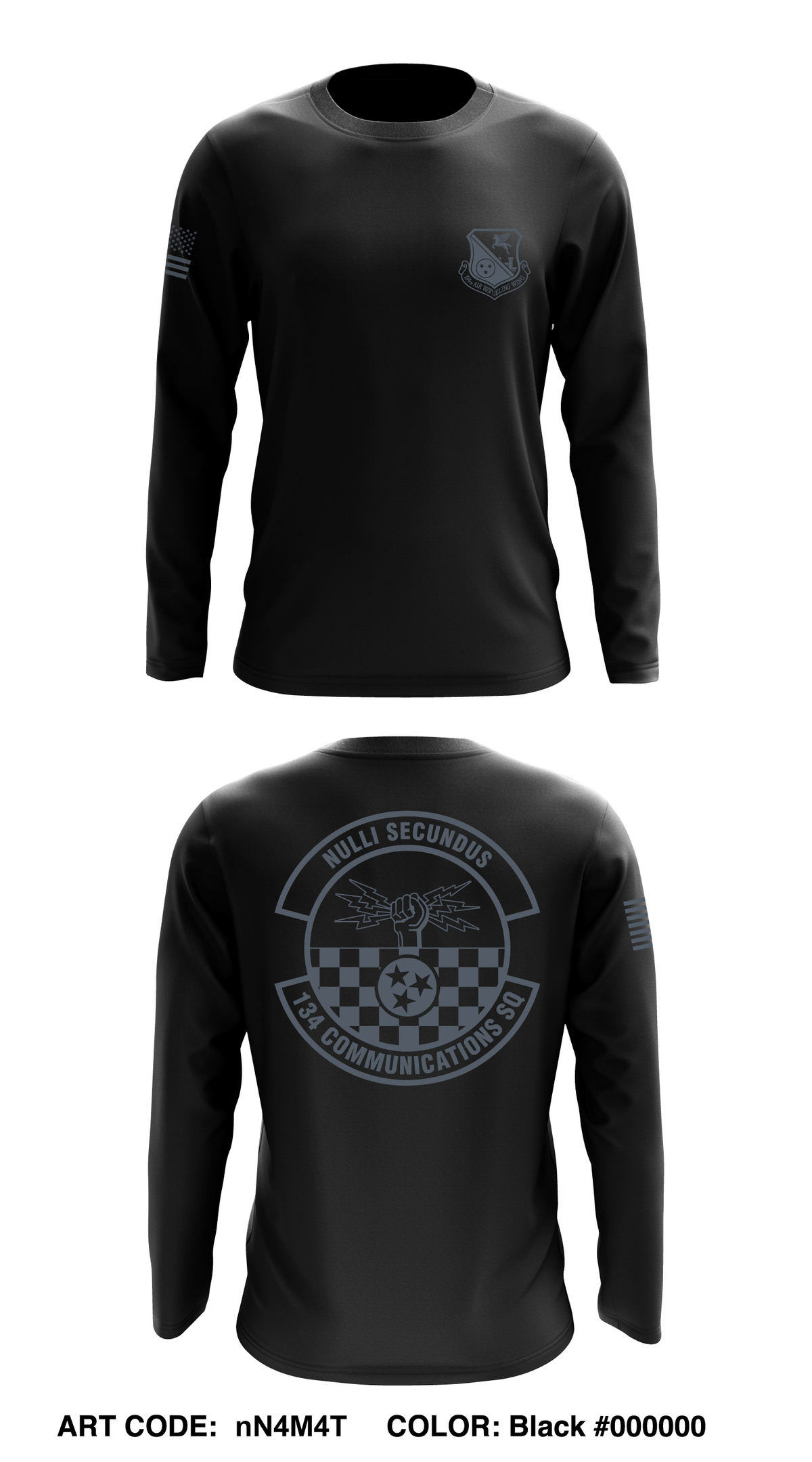 134th Communications Sq Core Men's LS Performance Tee - nN4M4T