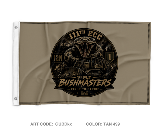 111th ECC 1st Platoon Bushmasters Wall Flag - GUBDkx