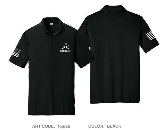 1-63AR Mortars Hi-Tech Performance Men's SS Polo - f8ju2a