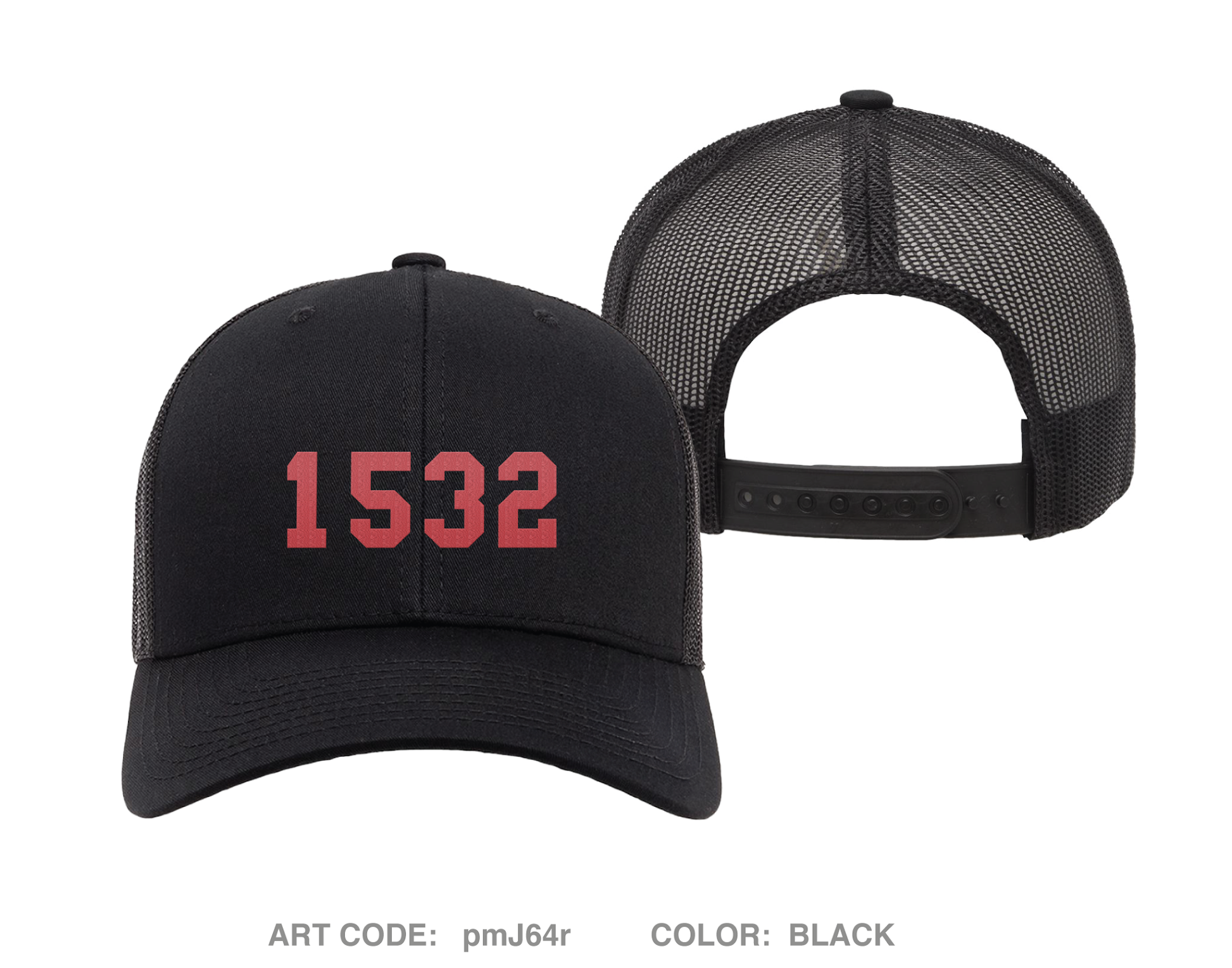 1532 Embroidered Snapback Trucker Cap - pmJ64r