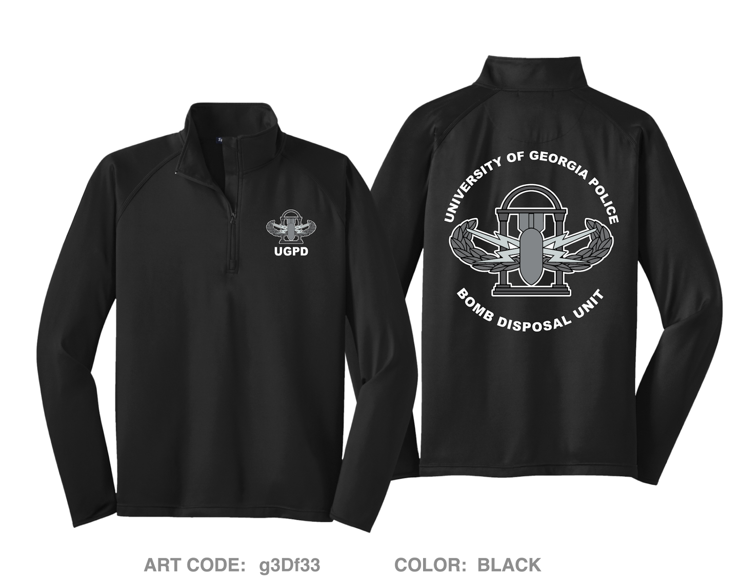University of Georgia Bomb Disposal Unit Hi-Tech Performance Quarter-Zip Fleece Jacket - g3Df33