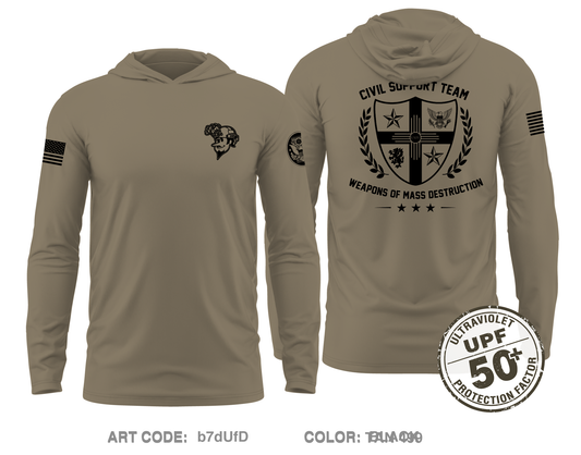 64th Weapons of Mass Destruction - Civil Support Team Fundraising Collection Core Men's UPF 50+ Hooded Performance LS Tee - b7dUfD