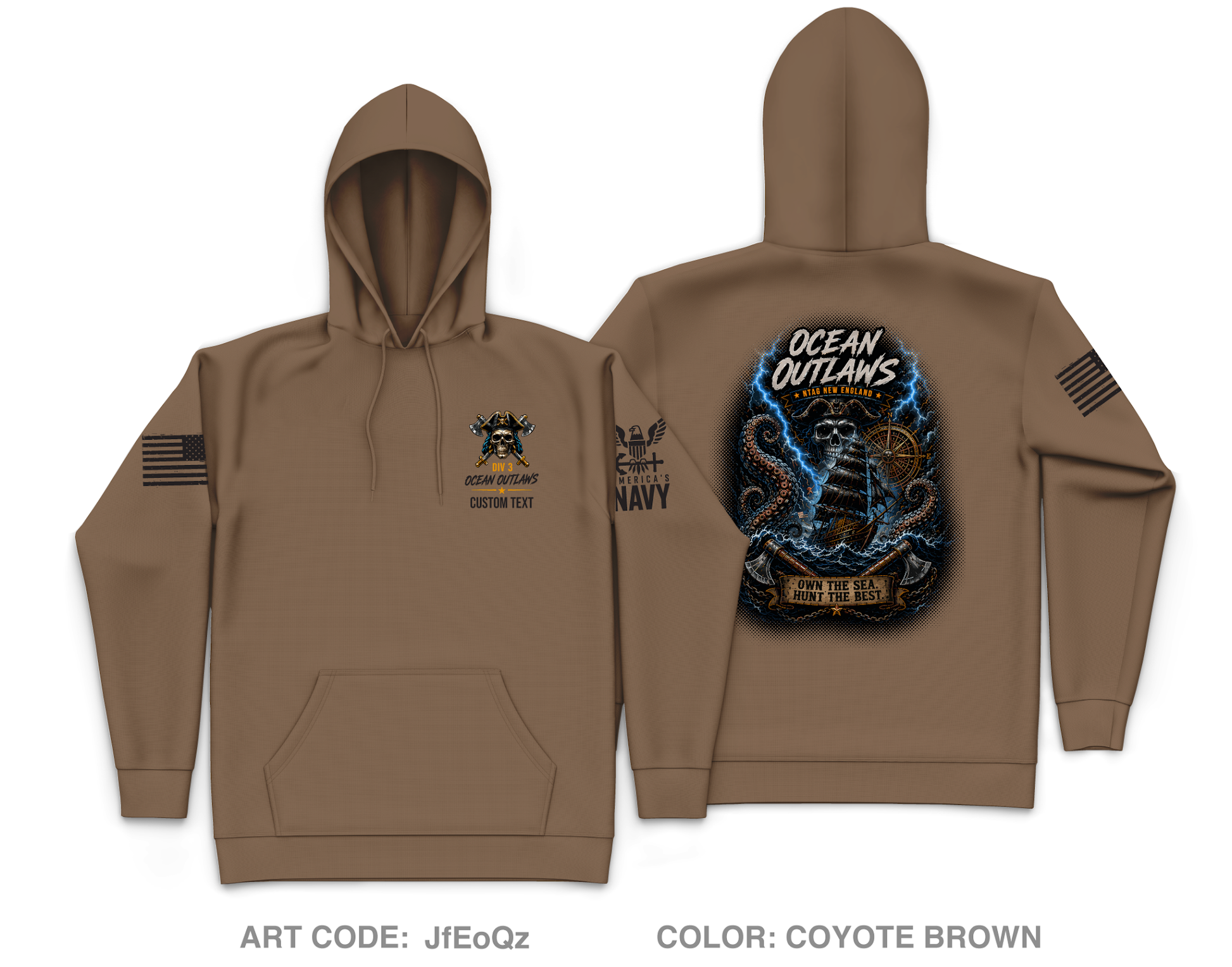 CUSTOM Ocean Outlaws Core Men's Hooded Performance Sweatshirt - JfEoQz
