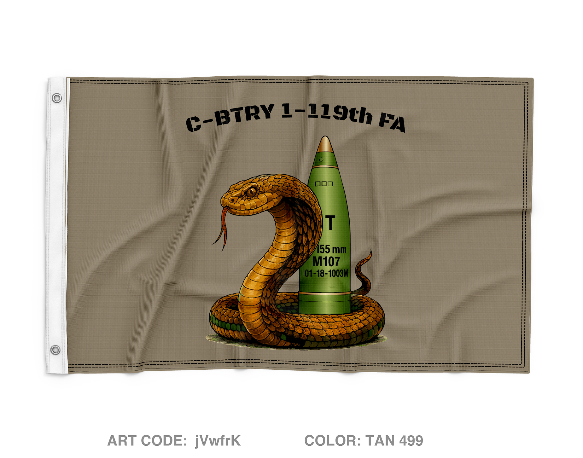 C-BTRY 1-119th FA Wall Flag - jVwfrK