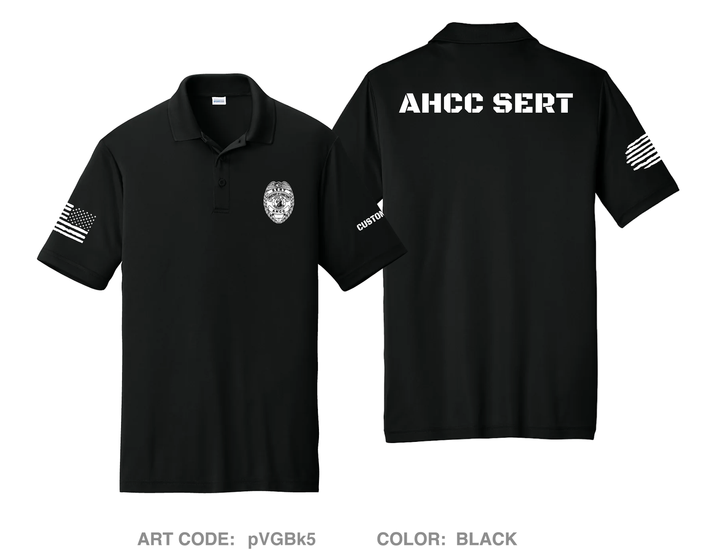 CUSTOM WA Department of Corrections AHCC SERT Hi-Tech Performance Men's SS Polo - pVGBk5