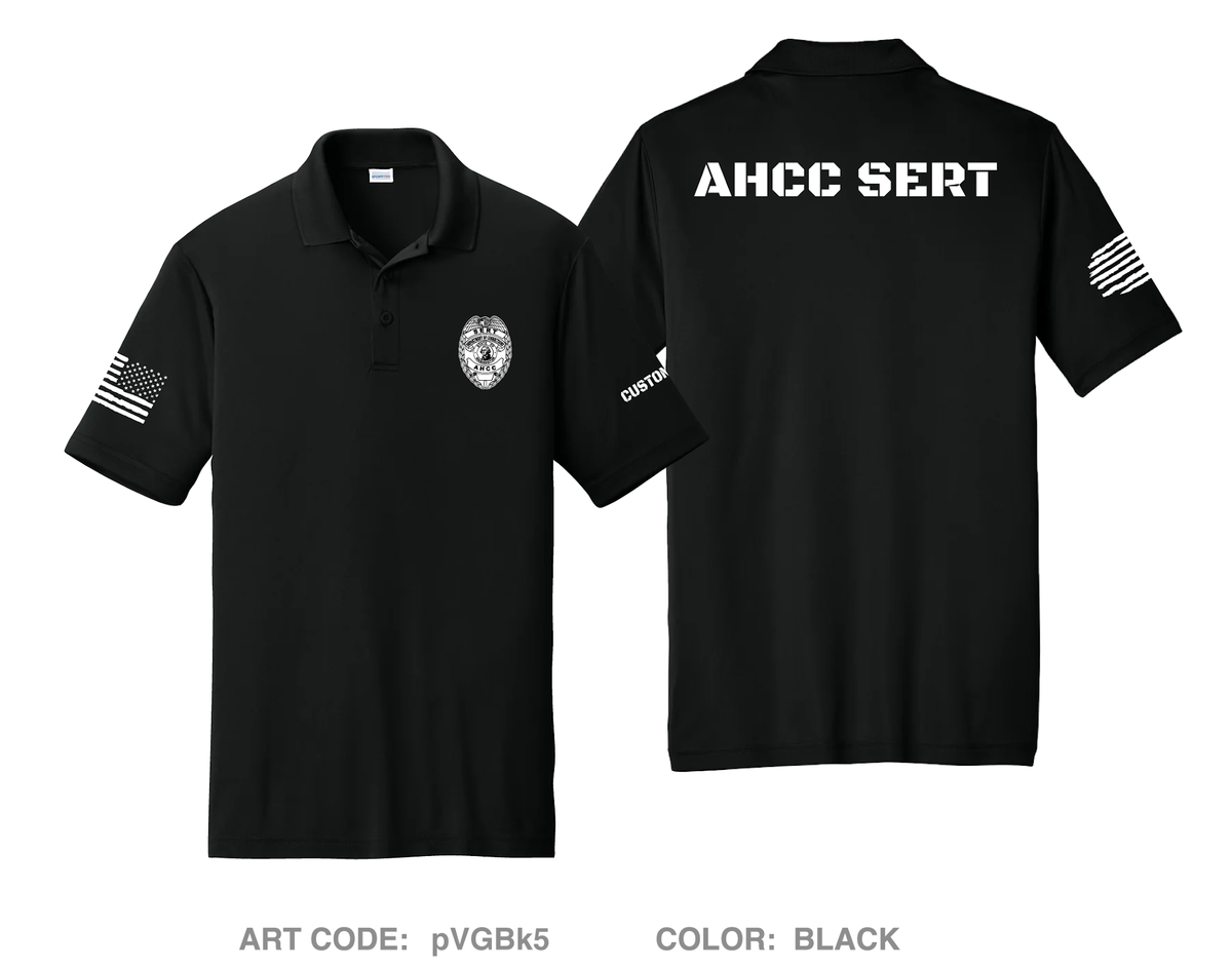 CUSTOM WA Department of Corrections AHCC SERT Hi-Tech Performance Men's SS Polo - pVGBk5
