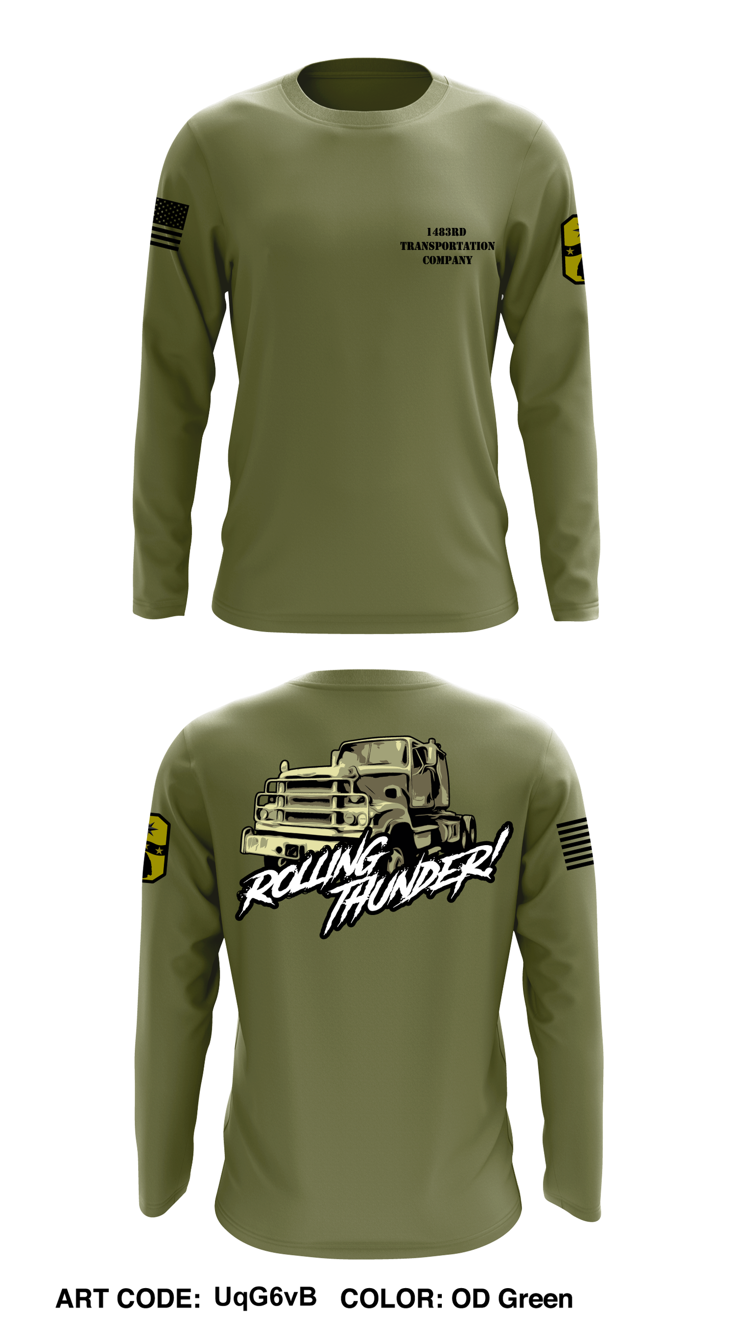 1483rd Transportation Company Core Men's LS Performance Tee - UqG6vB