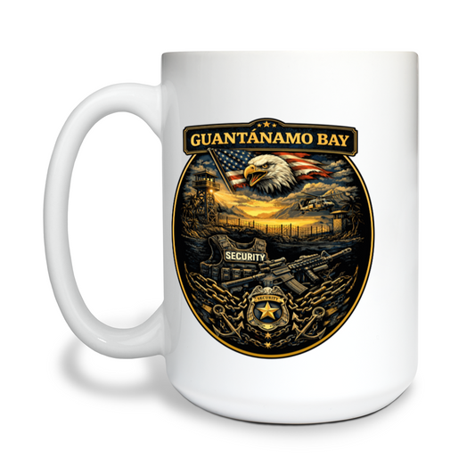 GTMO Security 15 oz White Ceramic Mug - xDn7tM