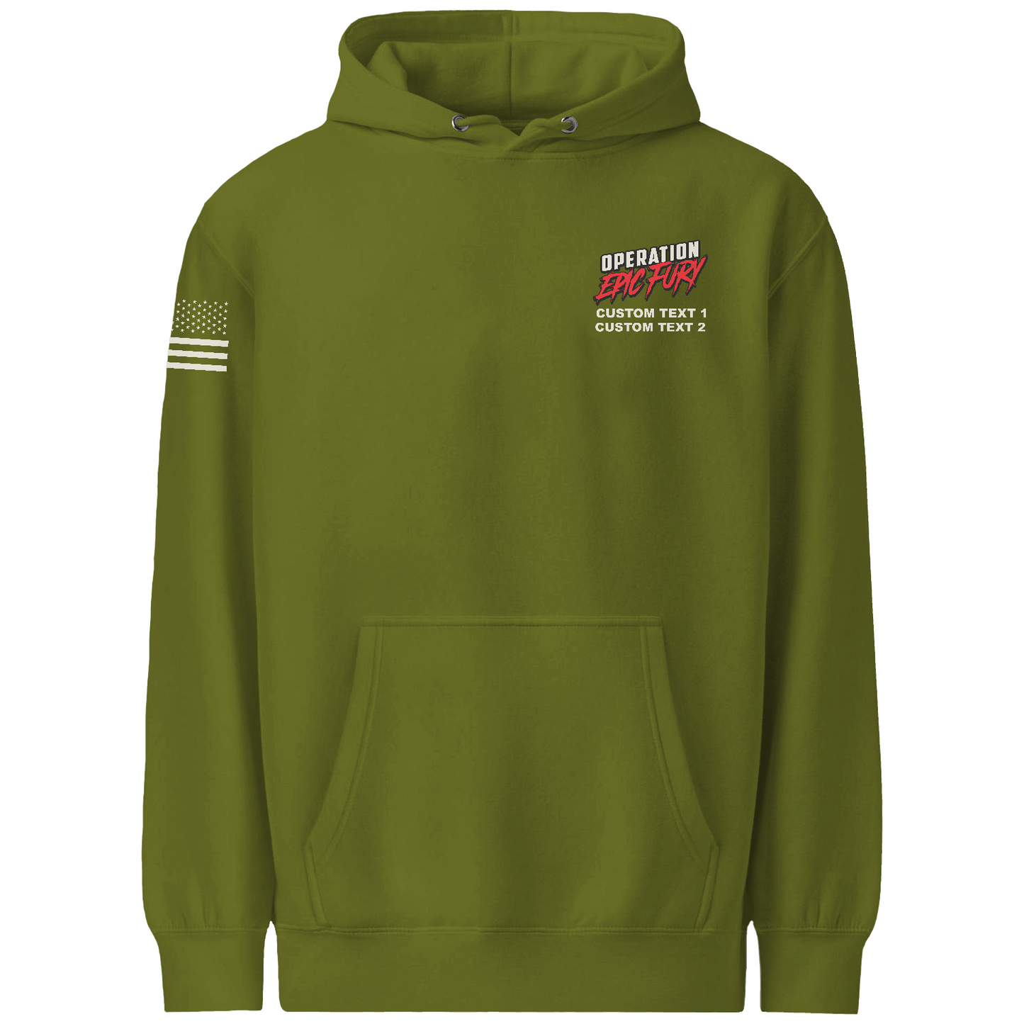 CUSTOM Operation Epic Fury Comfort Unisex Hooded Sweatshirt - Flag